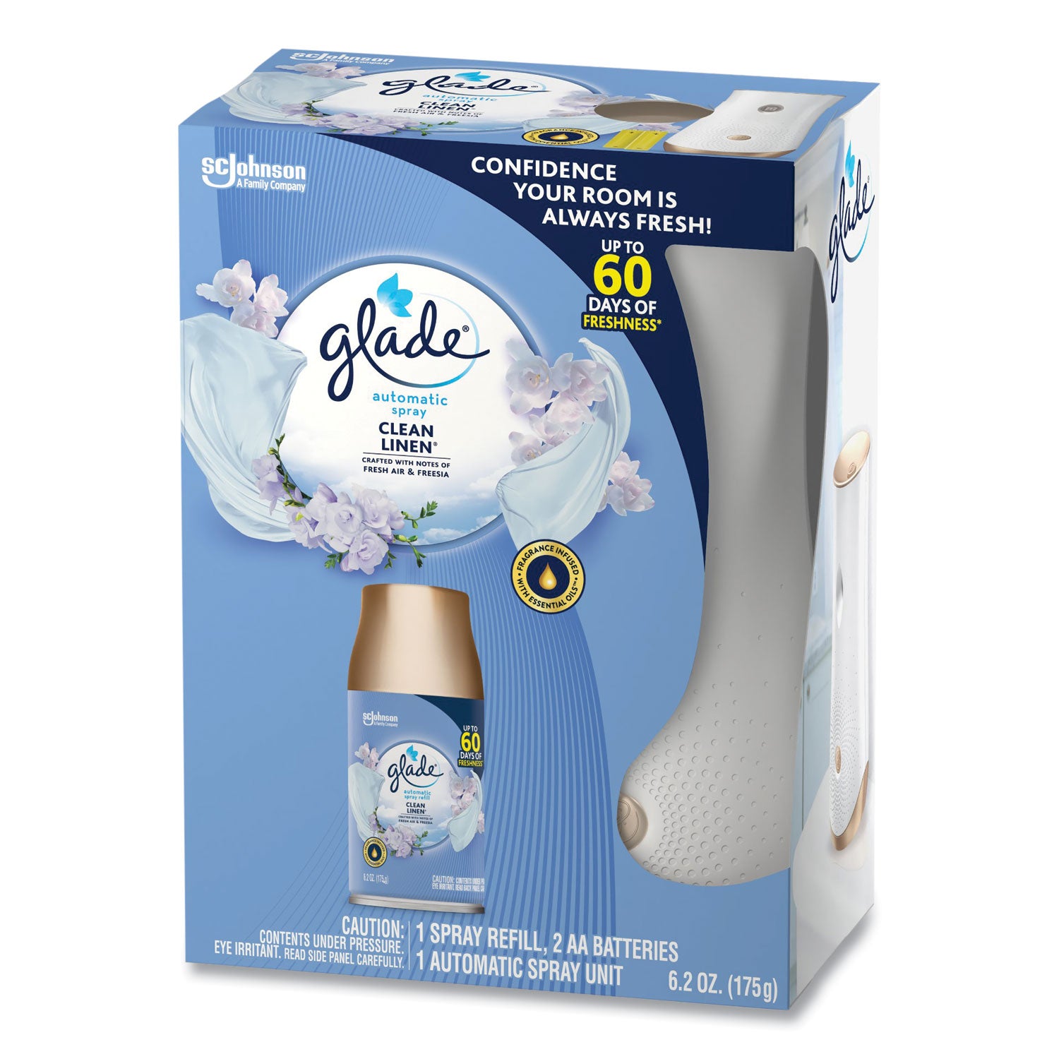 Glade Clean Linen Automatic Spray Kit - 6.20 oz - Clean Linen - 60 Day - 1 Pack