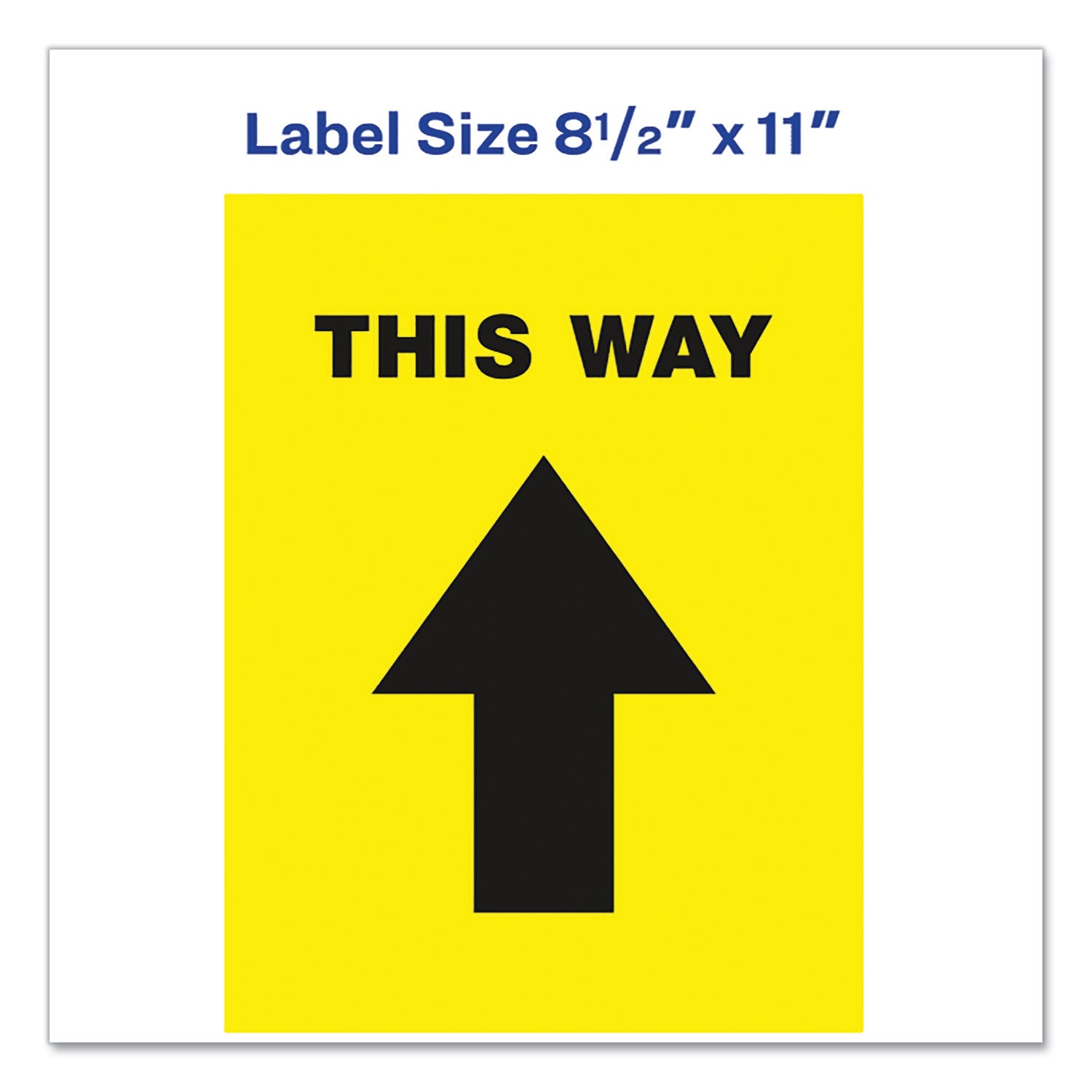 Social Distancing Floor Decals, 8.5 X 11, This Way, Yellow Face, Black Graphics, 5/pack