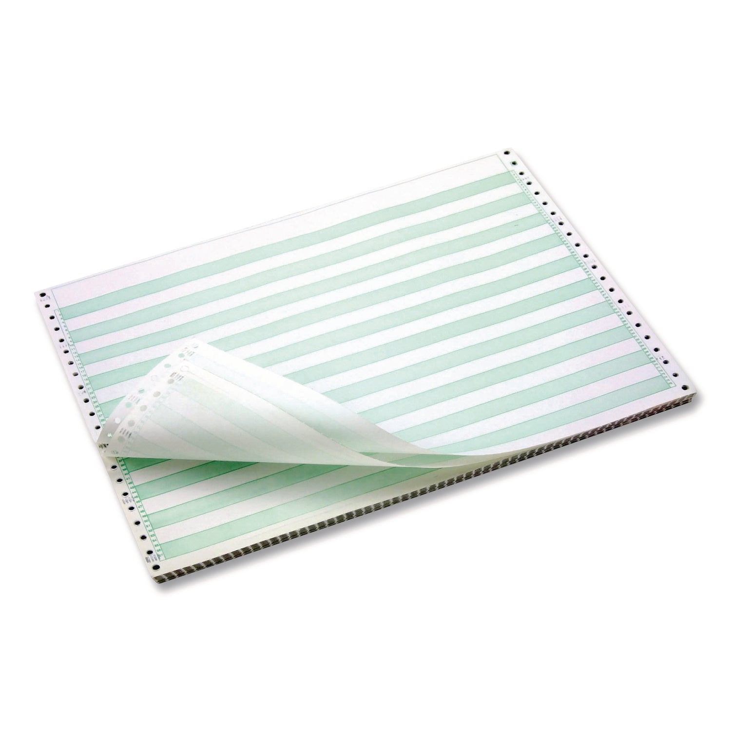 Domtar Continuous Paper - 14 7/8" x 11" - 18 lb Basis Weight - Acid-free, Carbonless, Unperforated, Uncoated, Break Resistant - Green, Multicolor - 10 / Carton