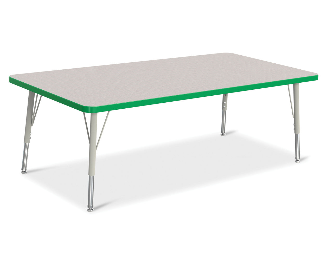 Berries® Rectangle Activity Table - 30" X 60", E-height - Freckled Gray/Green/Gray