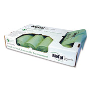 Heritage BioTuf Trash Bag - 64 gal Capacity - 47" Width x 60" Depth x 1 mil (25 Micron) Thickness - Green - Bioplast - Can, Food Waste, Industrial - 1 Carton