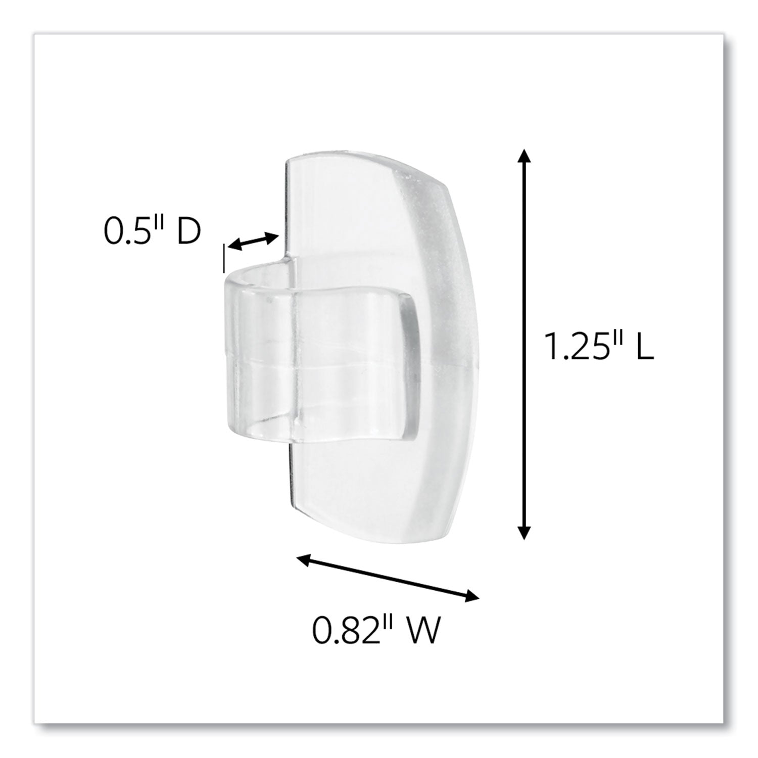 all weather hooks and strips, small, plastic, clear, 0.5 lb capacity, 30 clips and 32 strips/pack