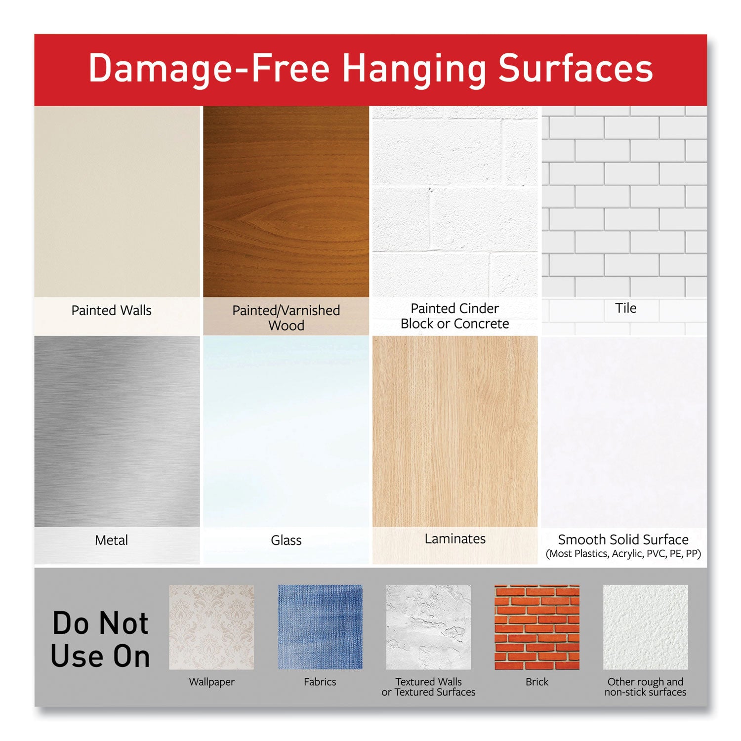 Picture Hanging Strips, Removable, Holds Up to 4 lbs per Pair, Large, 0.63 x 3.63, White, 20 Pairs/Pack