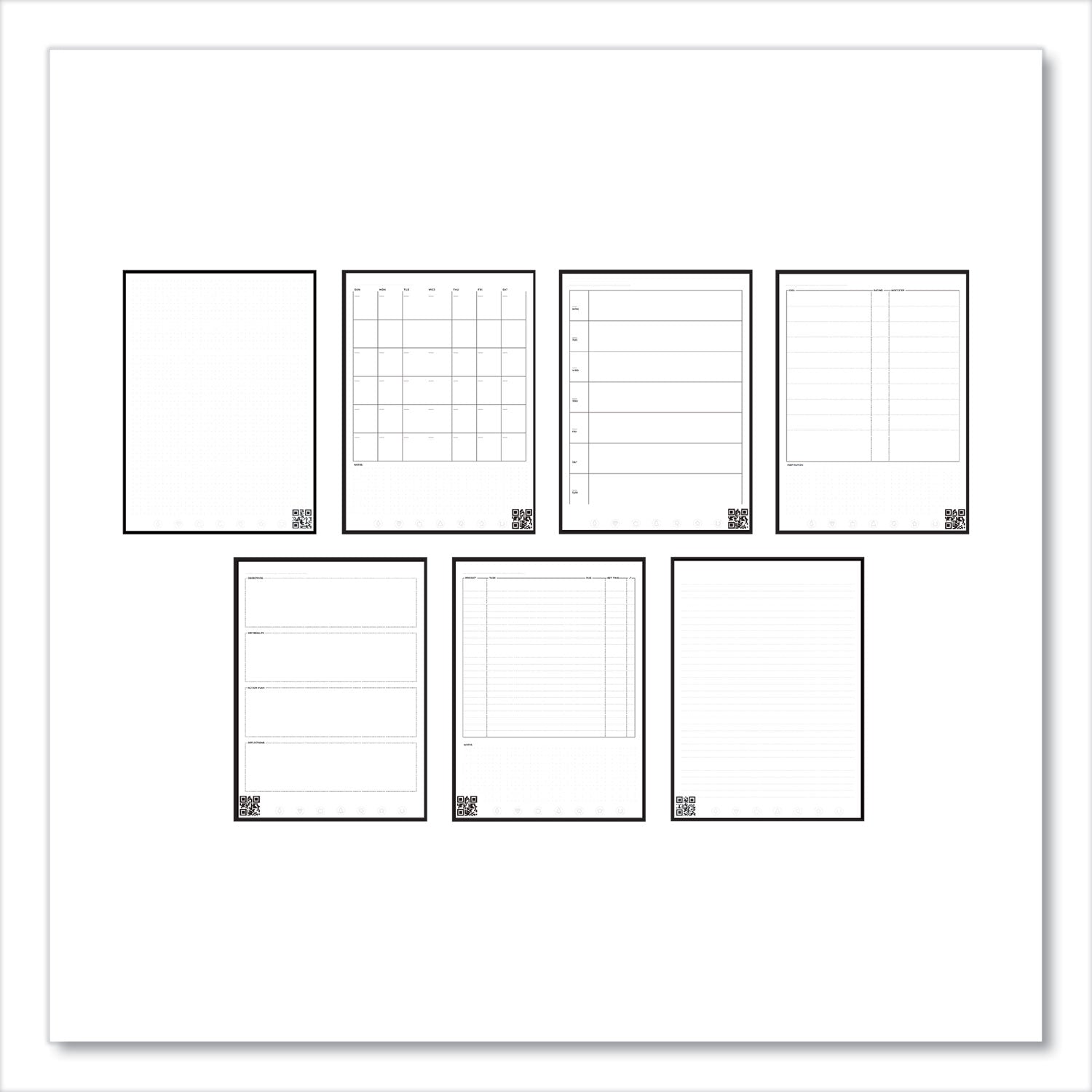 Fusion Smart Notebook, Seven Assorted Page Formats (Set 1), Teal Cover, (21) 11 x 8.5 Sheets