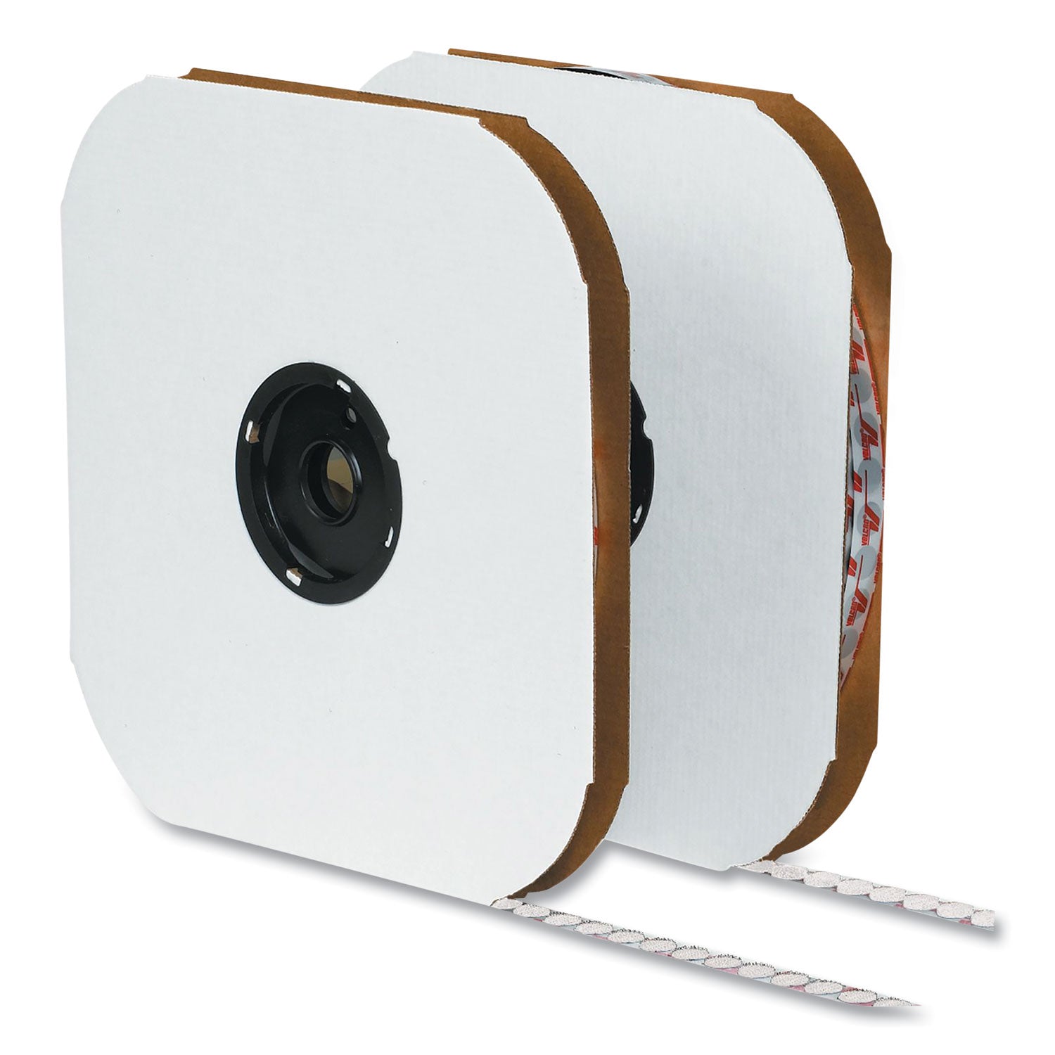 Sticky-Back Fasteners, Loop Side, 0.5" dia, White, 1,440/Carton