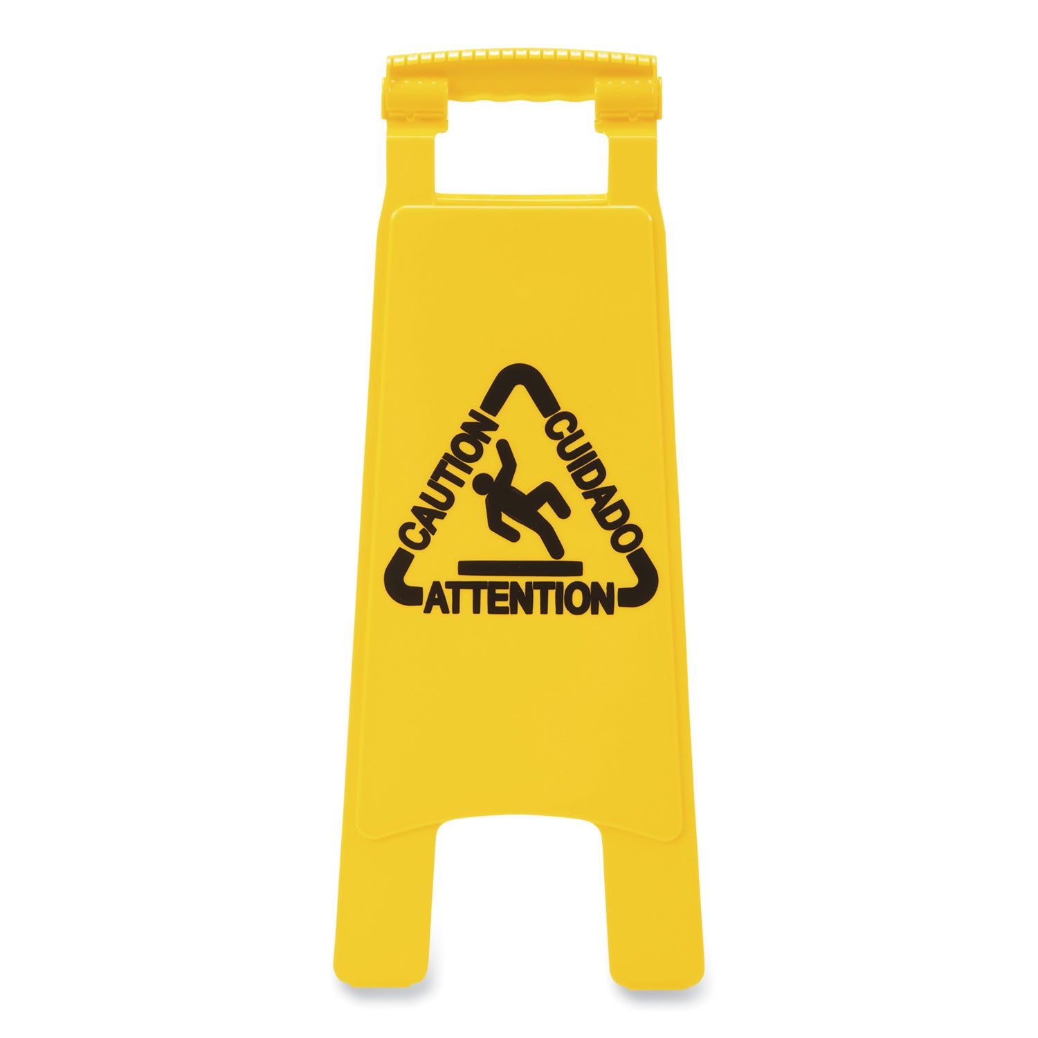 Site Safety Wet Floor Caution Sign, 2-Sided, 10 x 2 x 26, Yellow