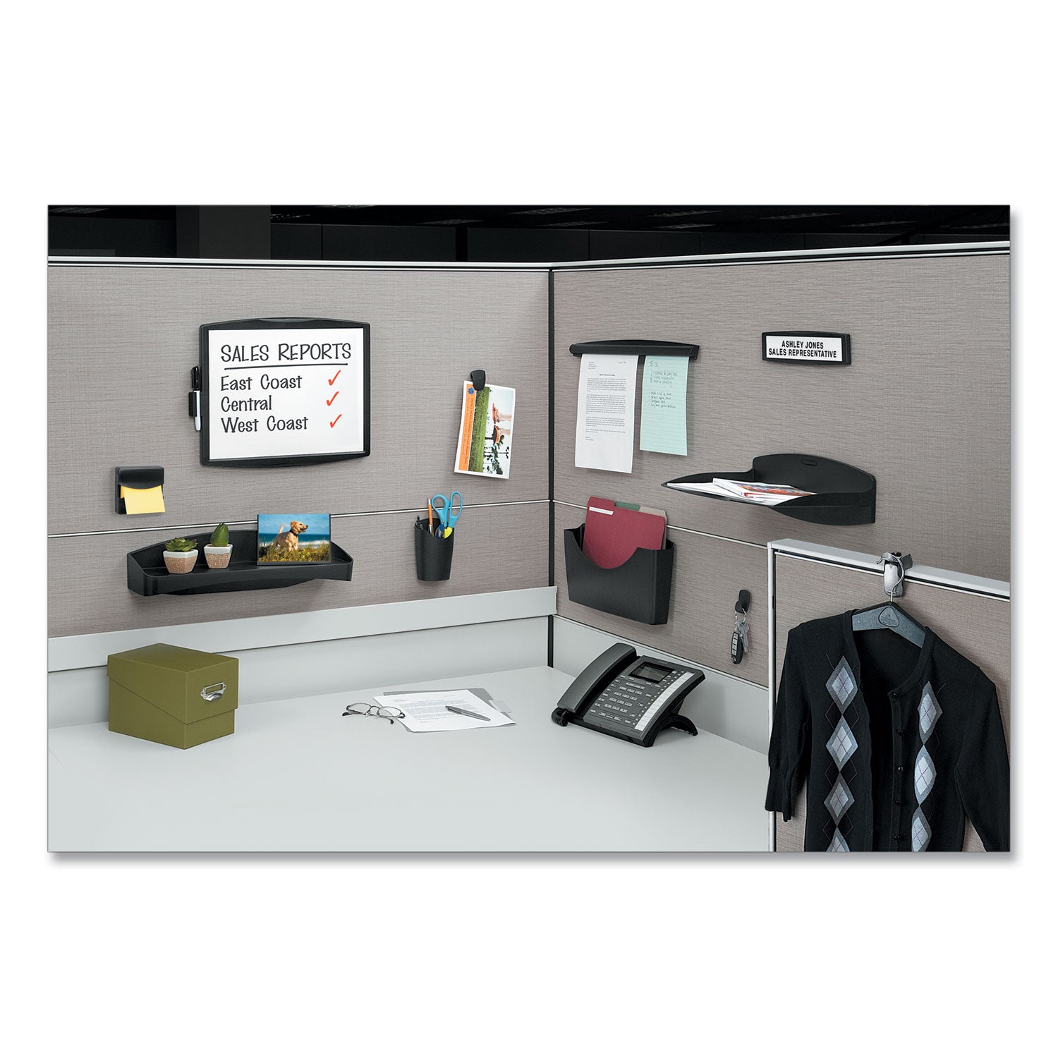 1.3" Width - 40 Sheet Capacity - for Memo, Notes, List - Repositionable, Tackable - Dark Graphite - Plastic - 4 / Pack