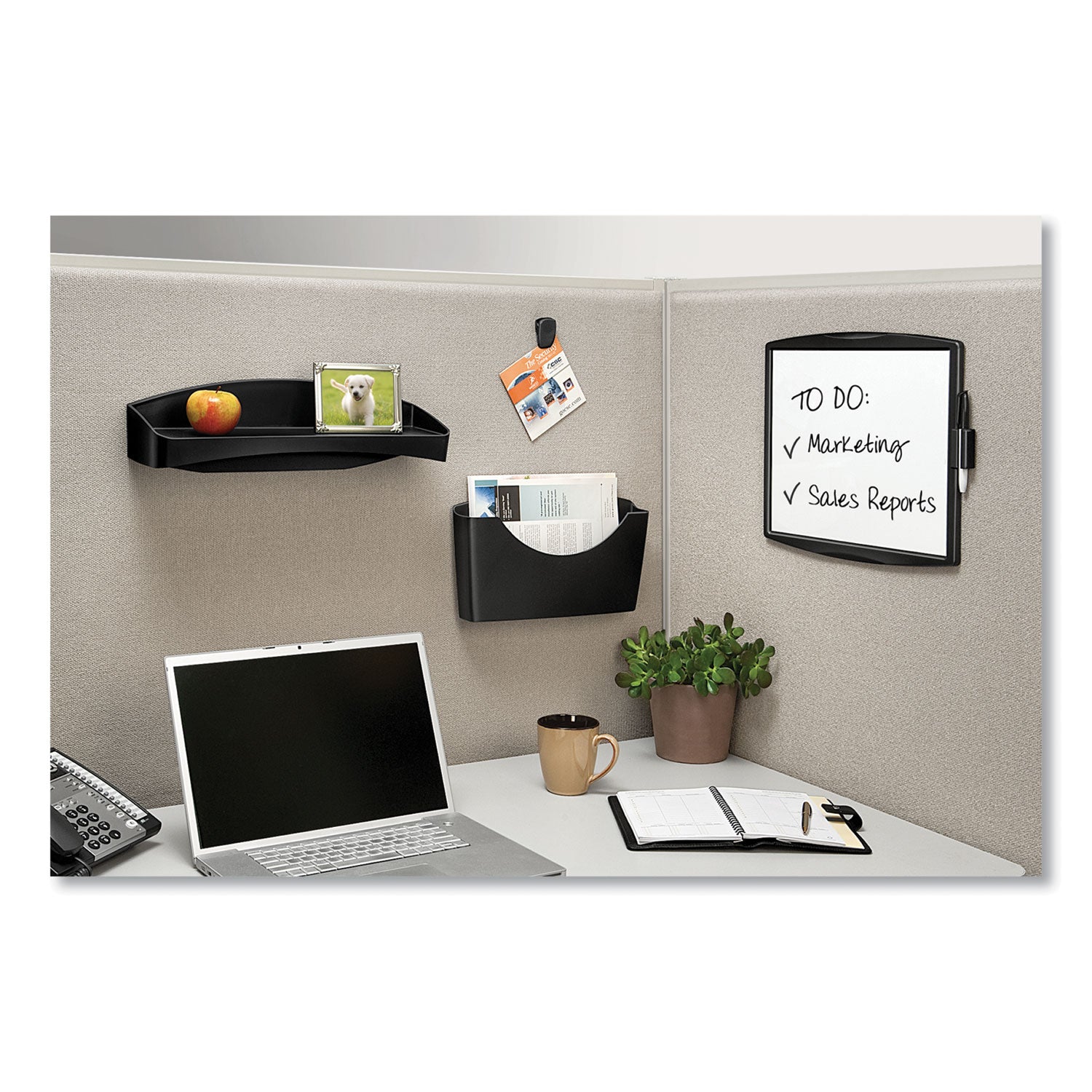1.3" Width - 40 Sheet Capacity - for Memo, Notes, List - Repositionable, Tackable - Dark Graphite - Plastic - 4 / Pack