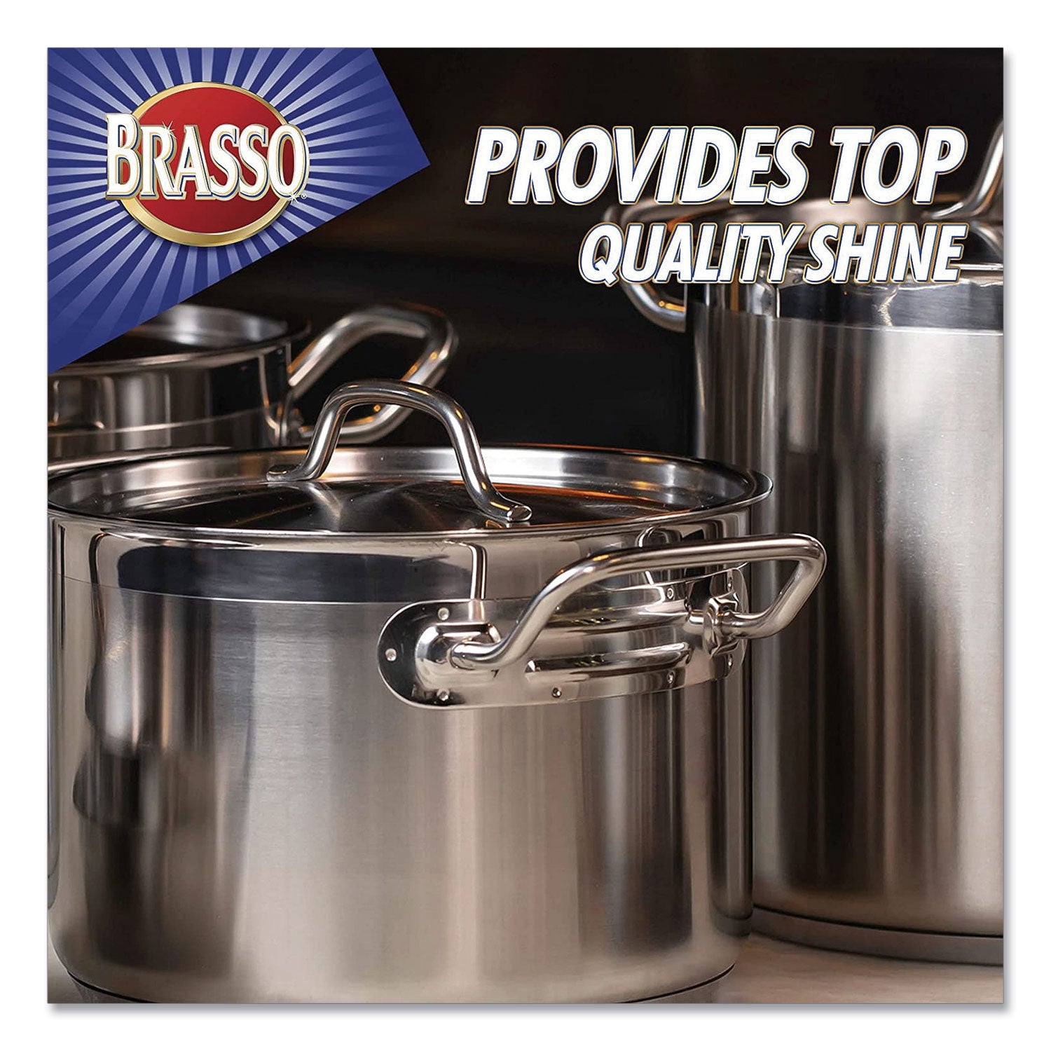 Brasso Metal Polish - 8 fl oz (0.3 quart) - Tan Bottle - 1 Each