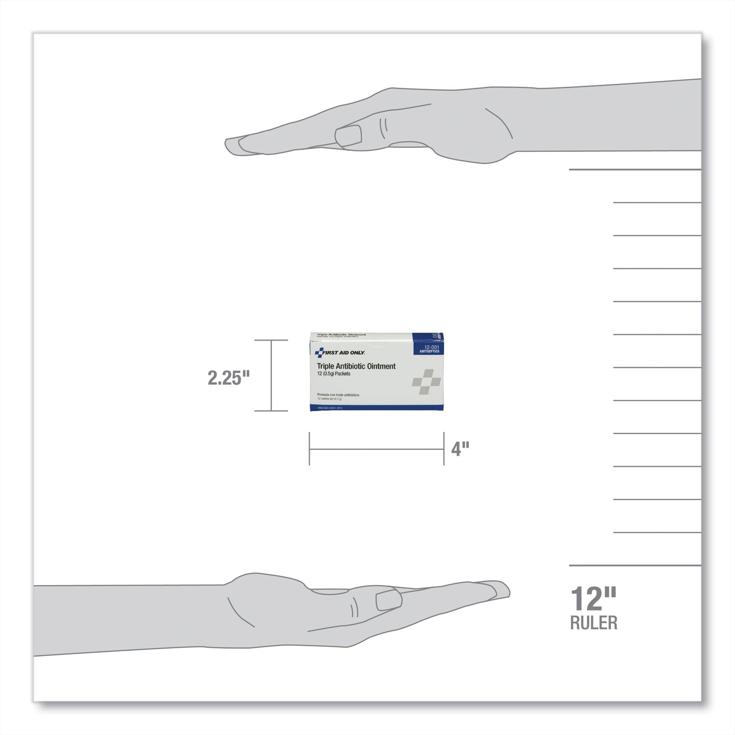 First Aid Only Triple Antibiotic Ointment Packets, 12 Packets per Box