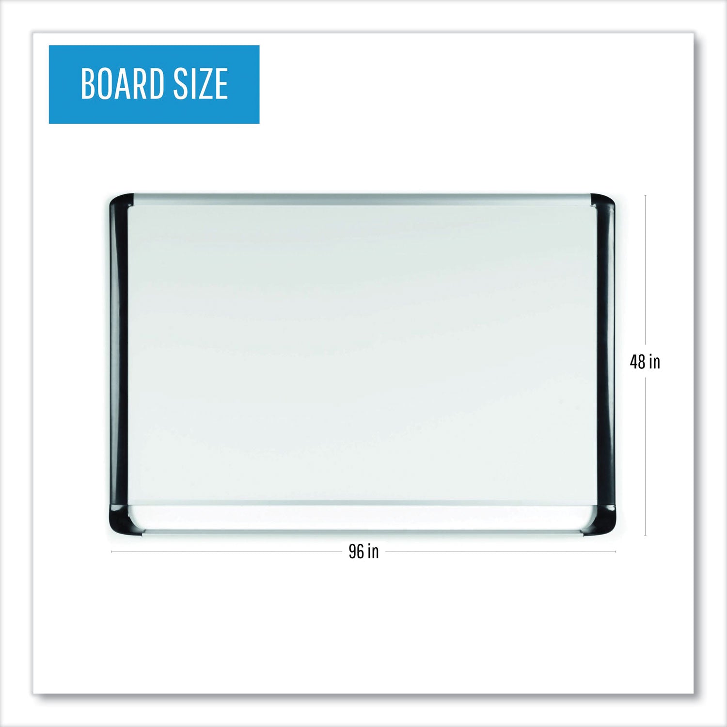 Pure Platinum Dry Erase Board, 96" x 48", White Surface, Silver/Black Aluminum Frame