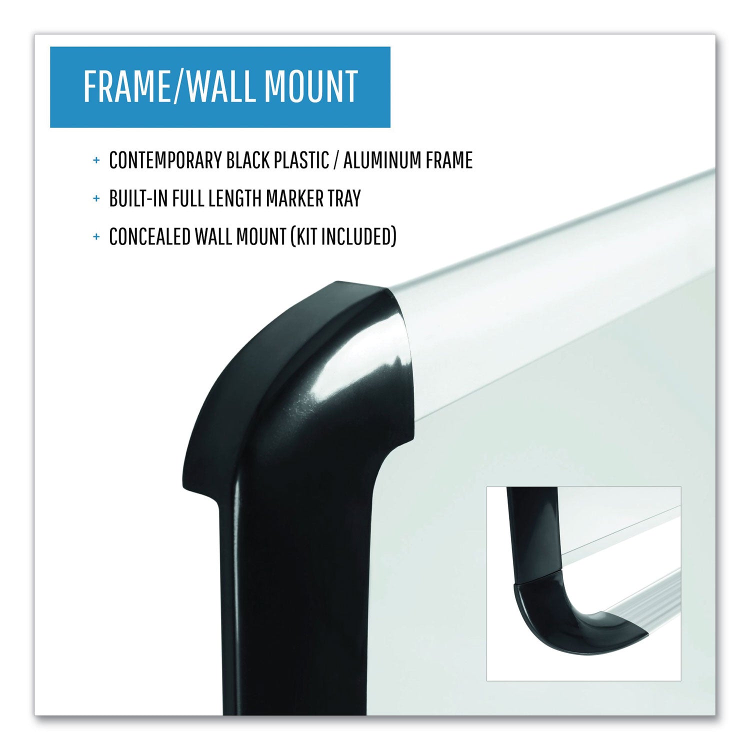 Pure Platinum Dry Erase Board, 96" x 48", White Surface, Silver/Black Aluminum Frame
