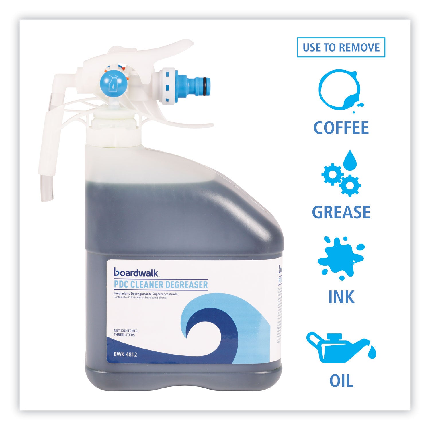 PDC Cleaner Degreaser, Unscented, 3 L Bottle, 2/Carton