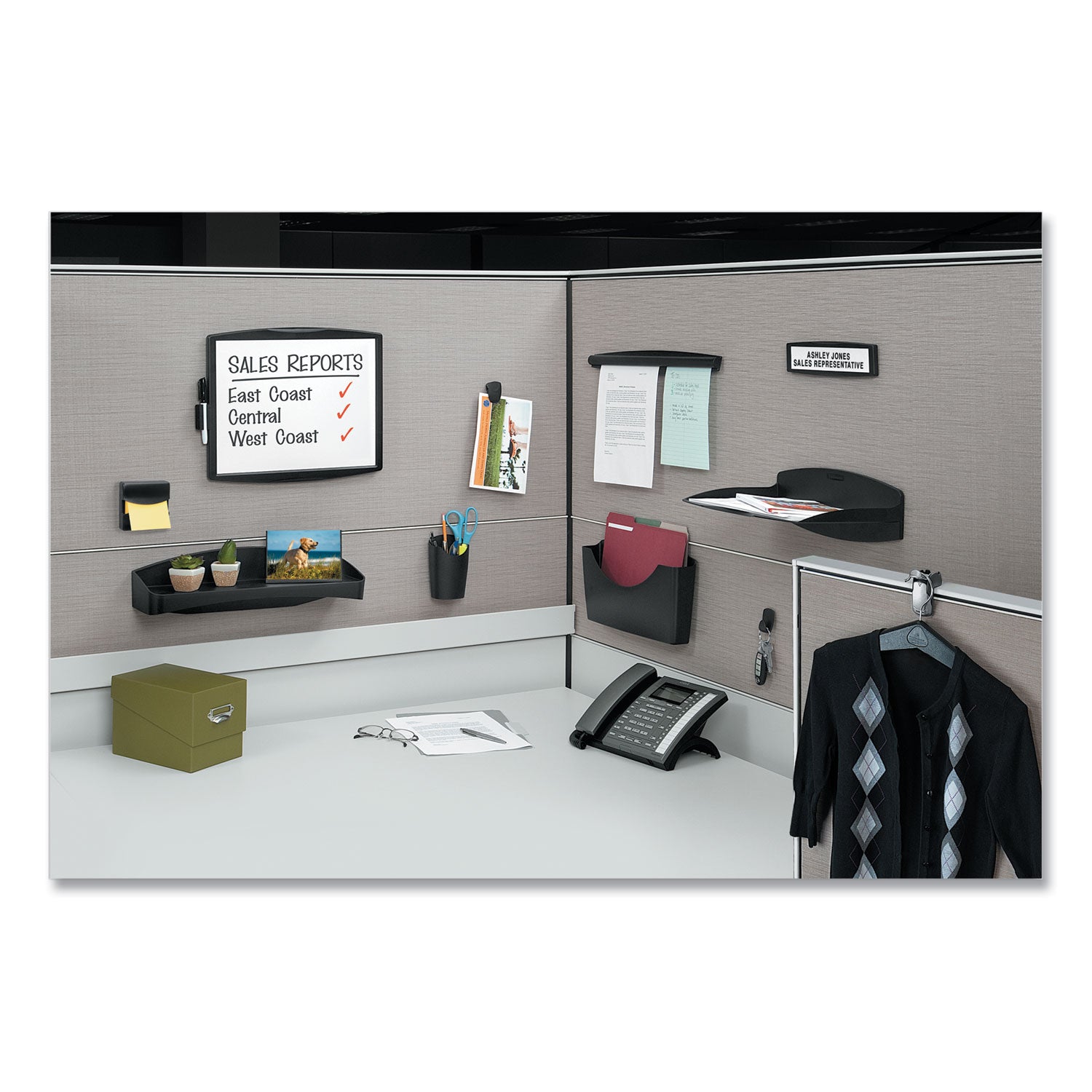 9" Width x 2.5" Height x 0.7" Depth - Rectangular Shape - Wall Mountable - Tackable, Replaceable, Recyclable, Repositionable - Outdoor - Plastic, Steel - Dark Graphite - 1 Each