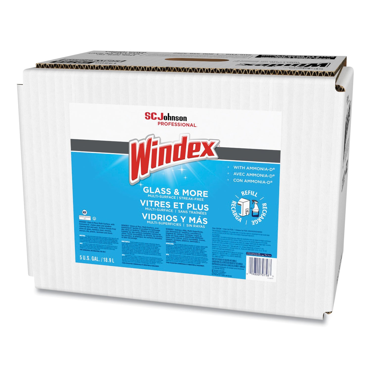 Ready-To-Use - 640 fl oz (20 quart) - Recommended For: Fingerprint Remover - Streak-free - Blue - 1 Each