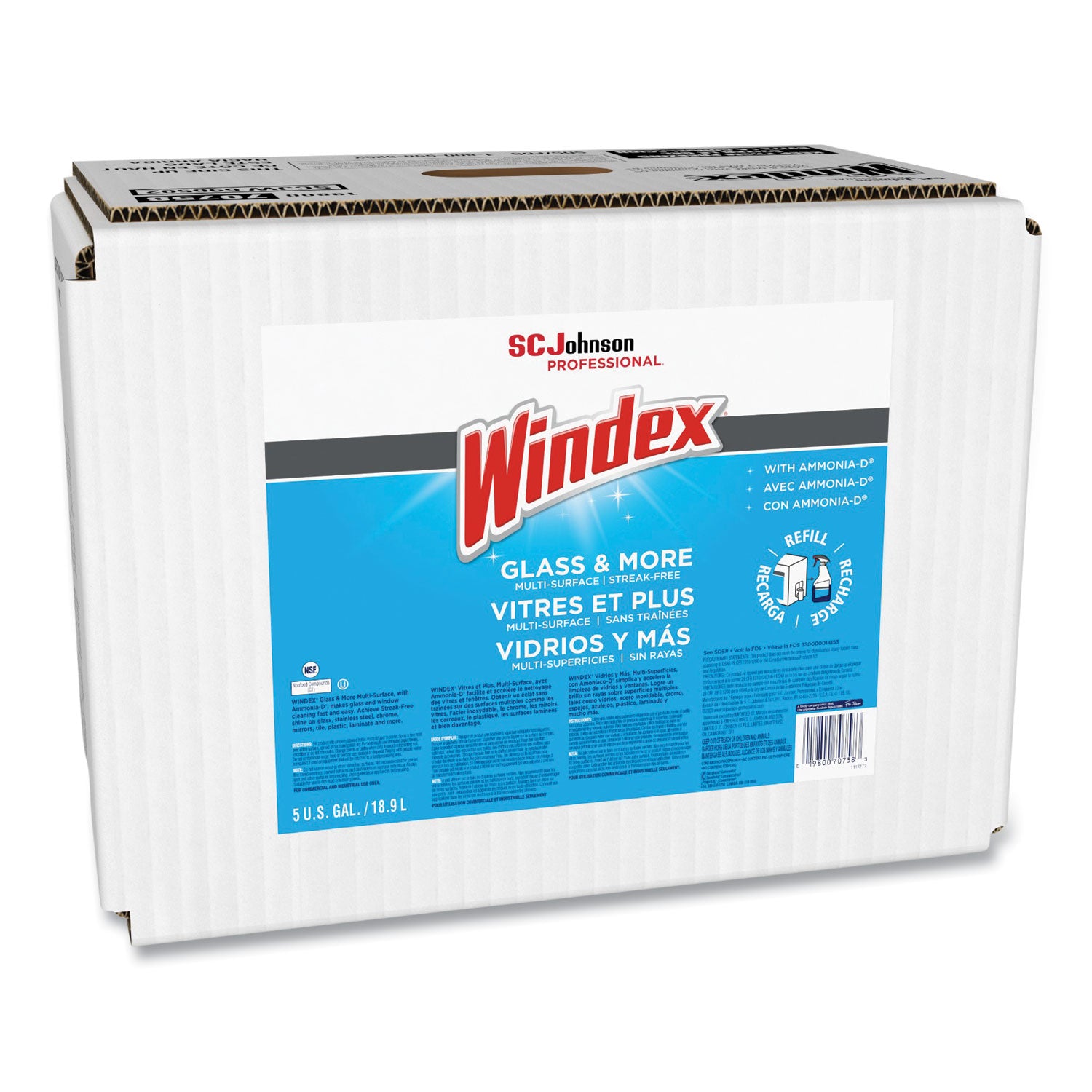 Ready-To-Use - 640 fl oz (20 quart) - Recommended For: Fingerprint Remover - Streak-free - Blue - 1 Each