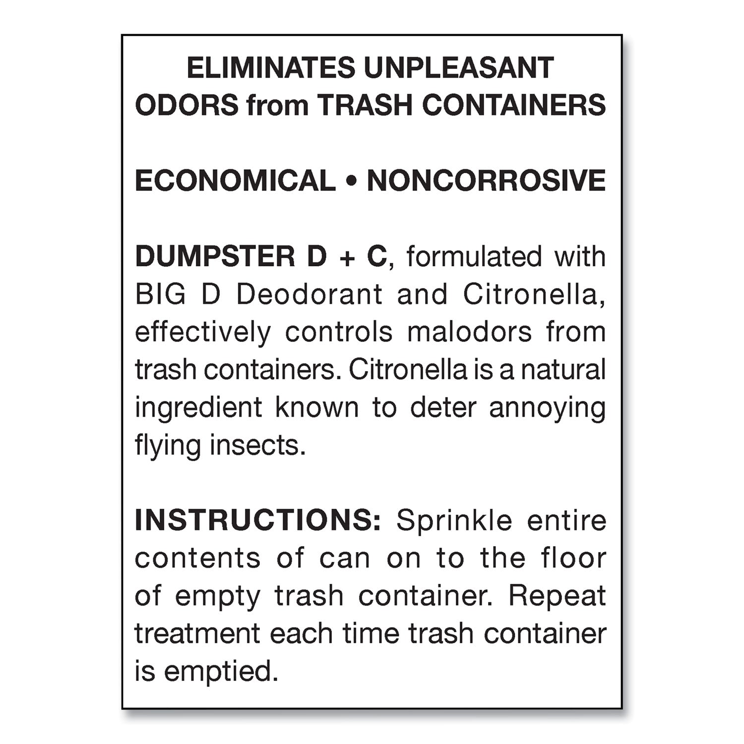 Dumpster D Plus C, Neutral, 25 Lb Bucket