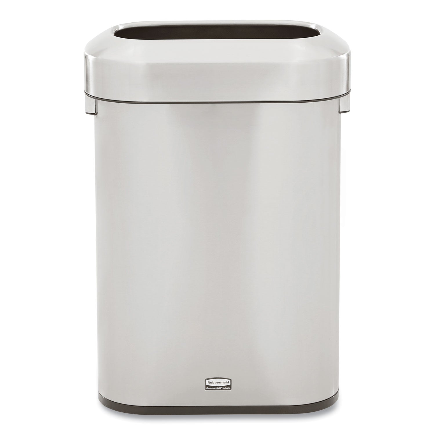 Refine Series Waste Receptacle, 15 gal, Plastic/Stainless Steel