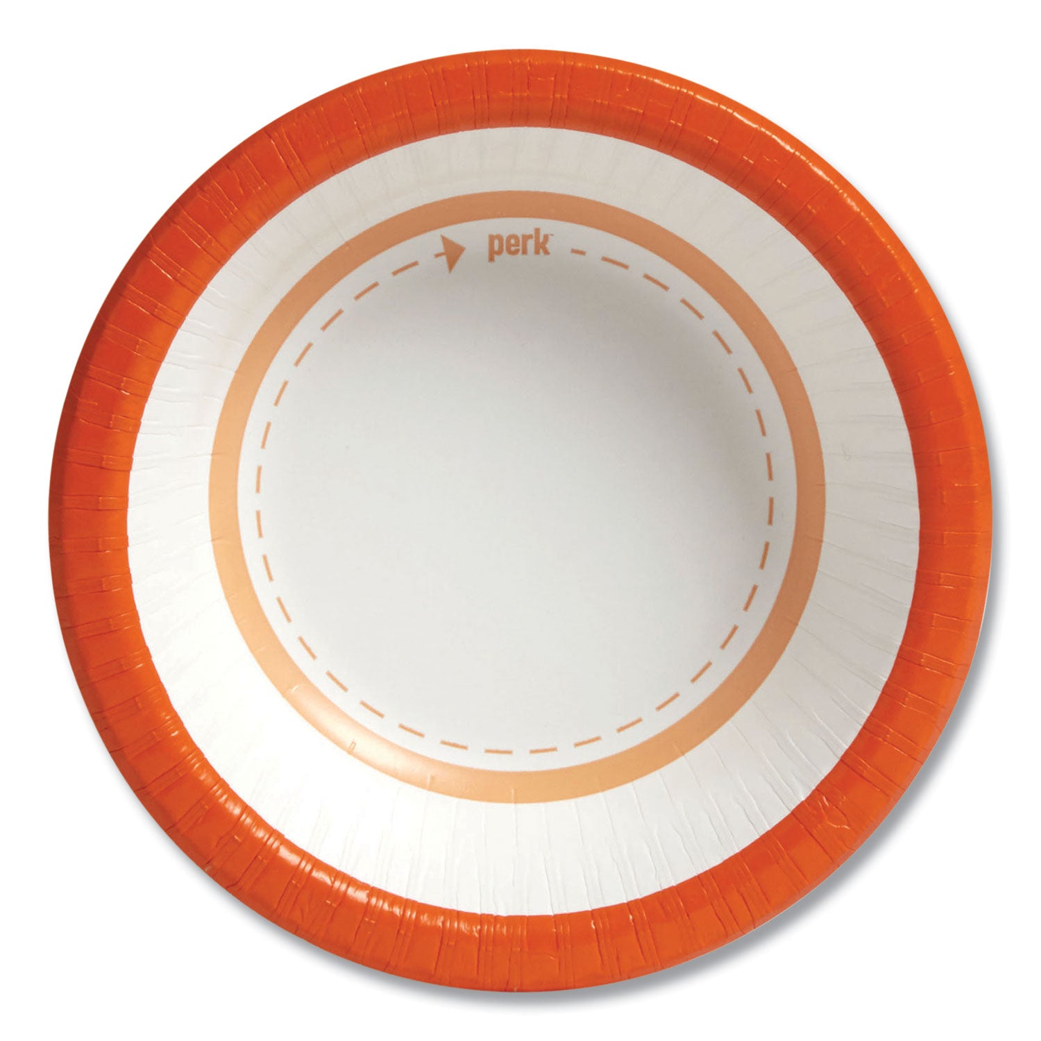 Heavy-Weight Paper Bowls, 12 Oz, White/orange, 125/pack, 4 Packs/carton