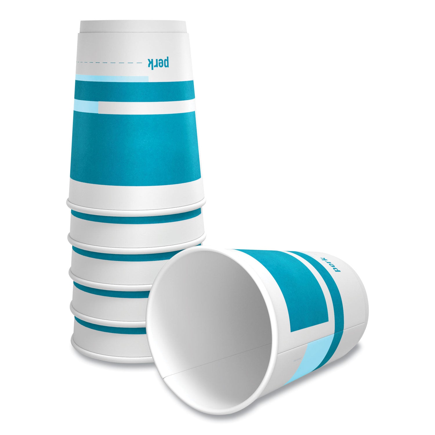 Insulated Paper Hot Cups, 12 Oz, White/blue, 40/pack