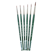 Ruby Satin Small Rounds, 6 Brushes