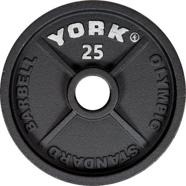 25 LB International Cast Iron Olympic Plate - Black