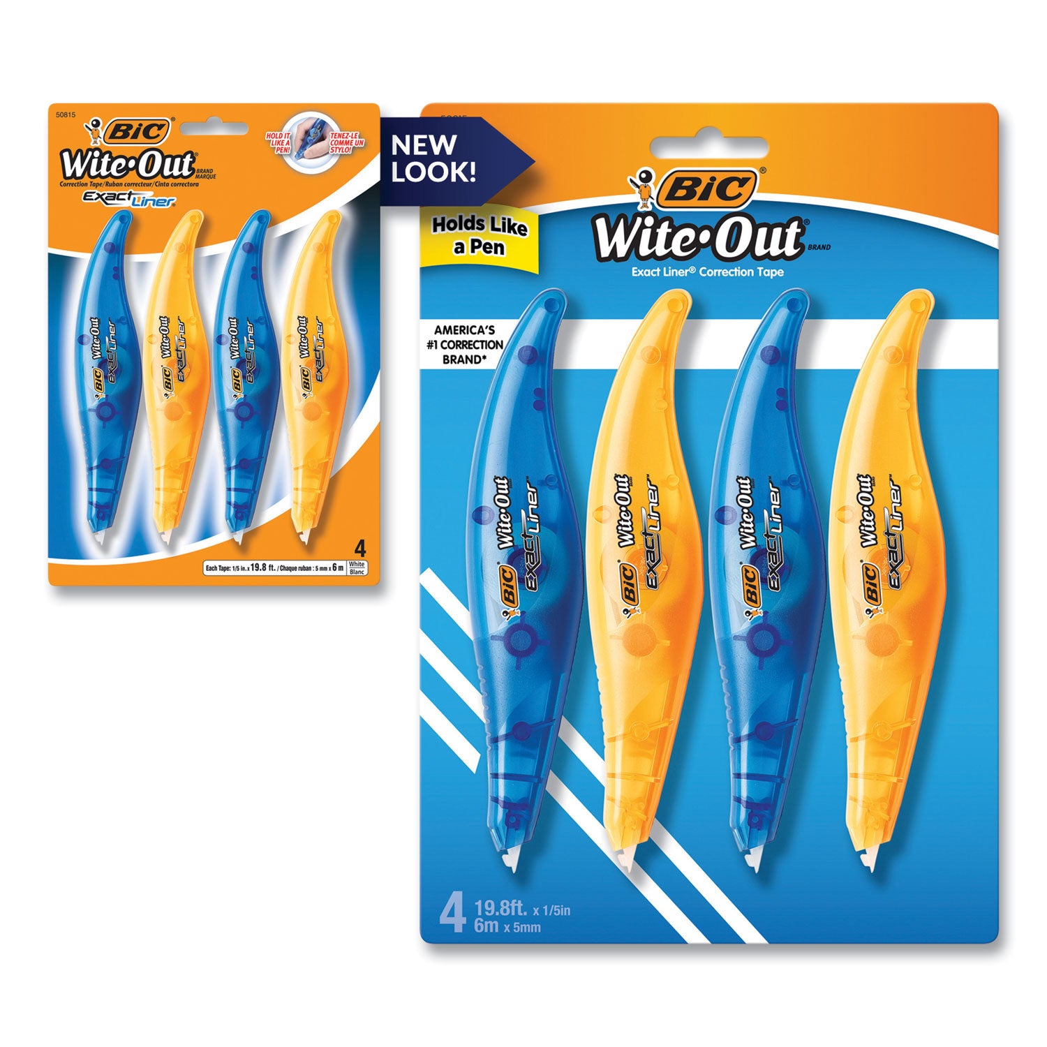 Wite-Out Brand Exact Liner Correction Tape, Non-Refillable, 0.2" x 236", 4/Pack