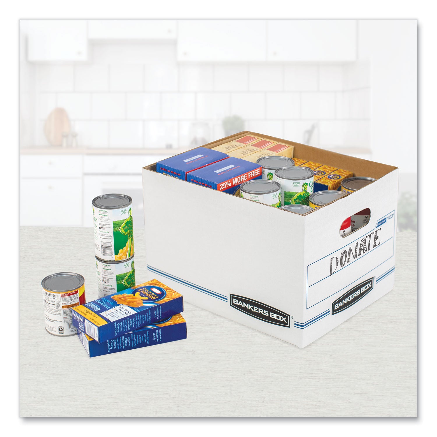 Internal Dimensions: 12" Width x 12" Depth x 10" Height - External Dimensions: 12.8" Width x 13.2" Depth x 10.5" Height - 400 lb - Media Size Supported: Letter - Lift-off Closure - Stackable - White, Blue - For File - Recycled - 12 / Carton