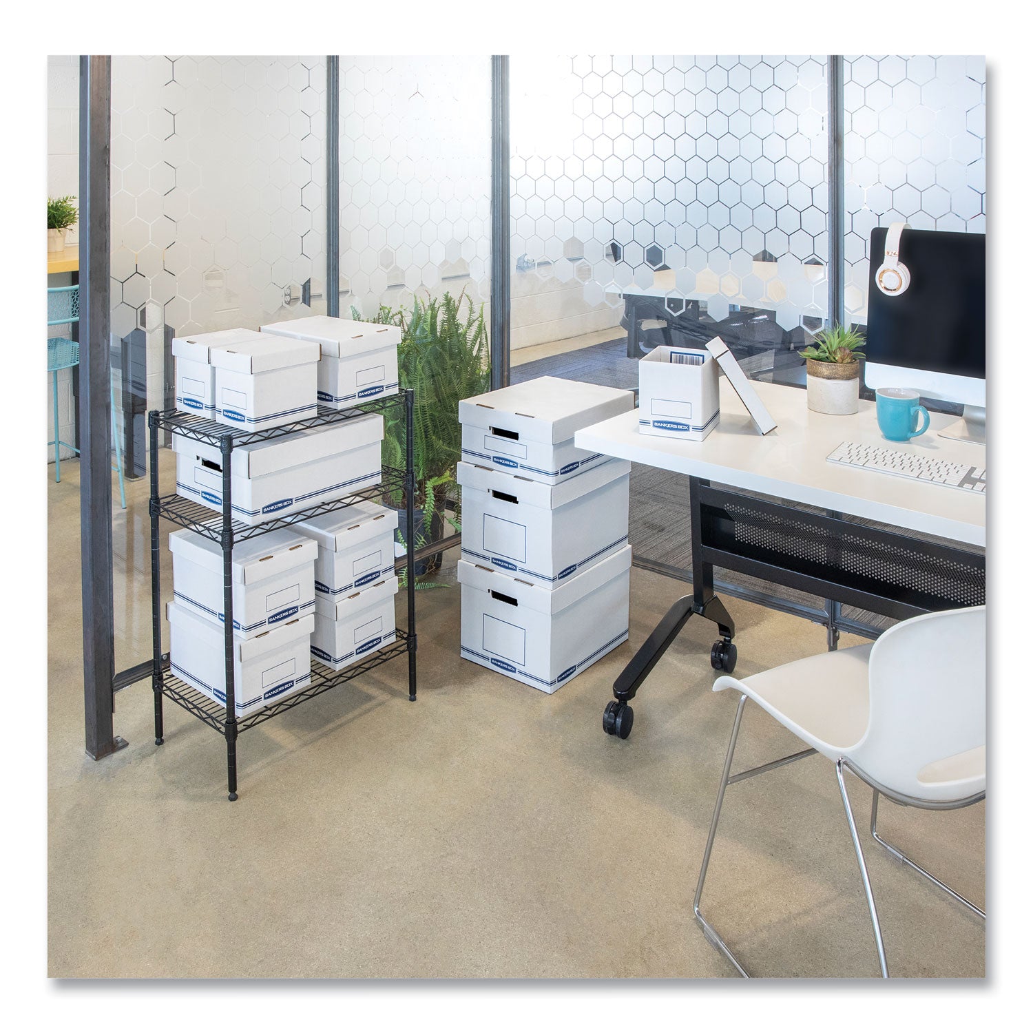 External Dimensions: 12.8" Width x 16.5" Depth x 10.5" Height - Medium Duty - Single/Double Wall - Stackable - White, Blue - For Storage - Recycled - 12 / Carton