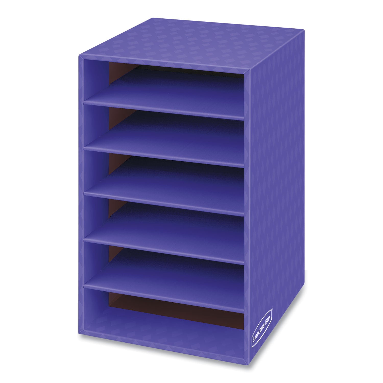 6 Compartment(s) - Compartment Size : 2.63" x 11" x 13" - 18" Height x 11.88" Width x 13.25" Depth - Desktop - Sturdy - 60% Recycled - Purple - Corrugated Paper - 1 Each