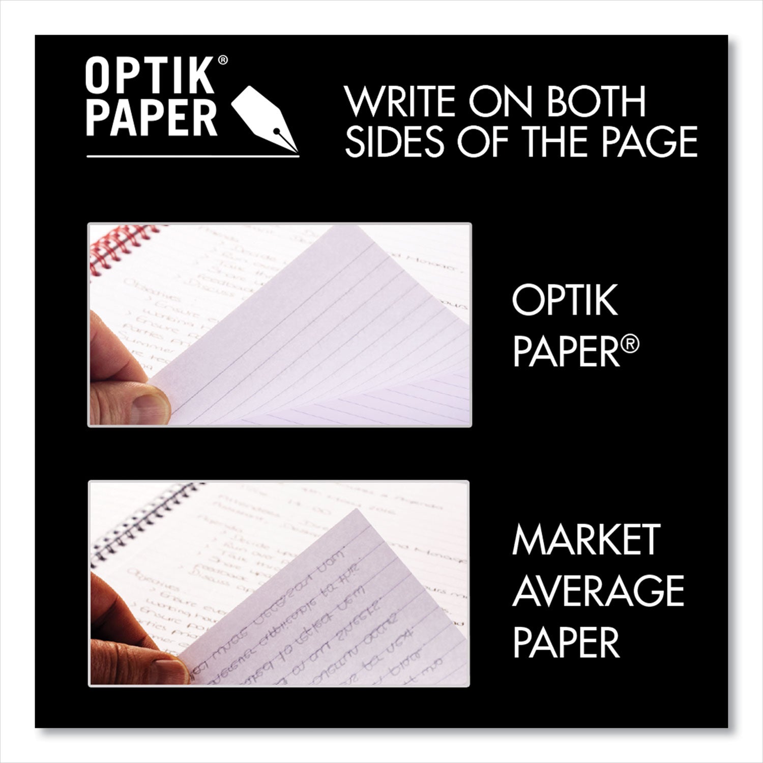 Black n' Red Hardcover Business Notebook - 70 Sheets - Twin Wirebound - Ruled Front Ruling x 9.9" Width x 7" Length - Black/Red Cover - Bleed Resistant, Ink Resistant, Hard Cover, Perforated, Foldable - 1 Each