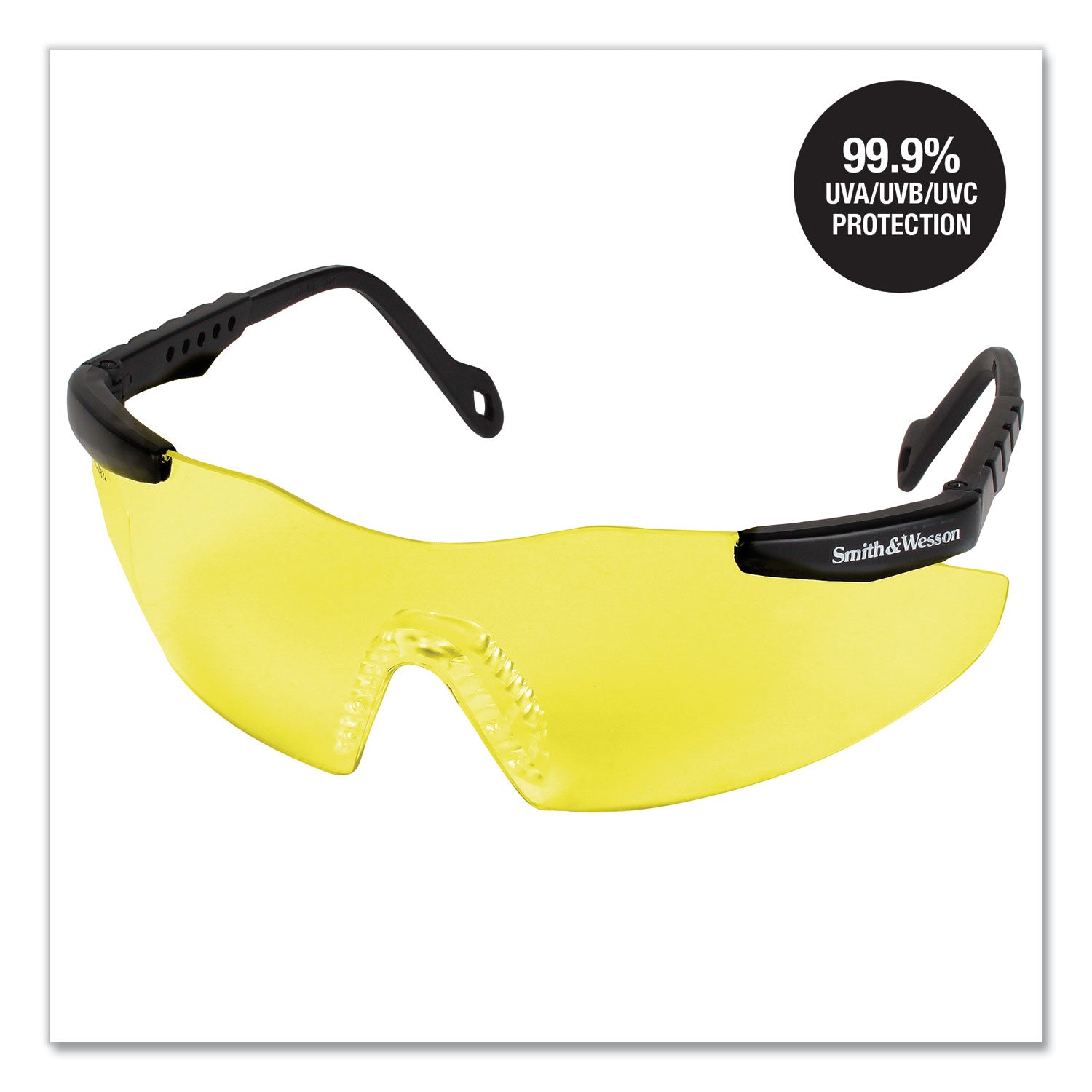 Magnum 3G Safety Eyewear, Black Frame, Yellow/Amber Lens, 12/Box
