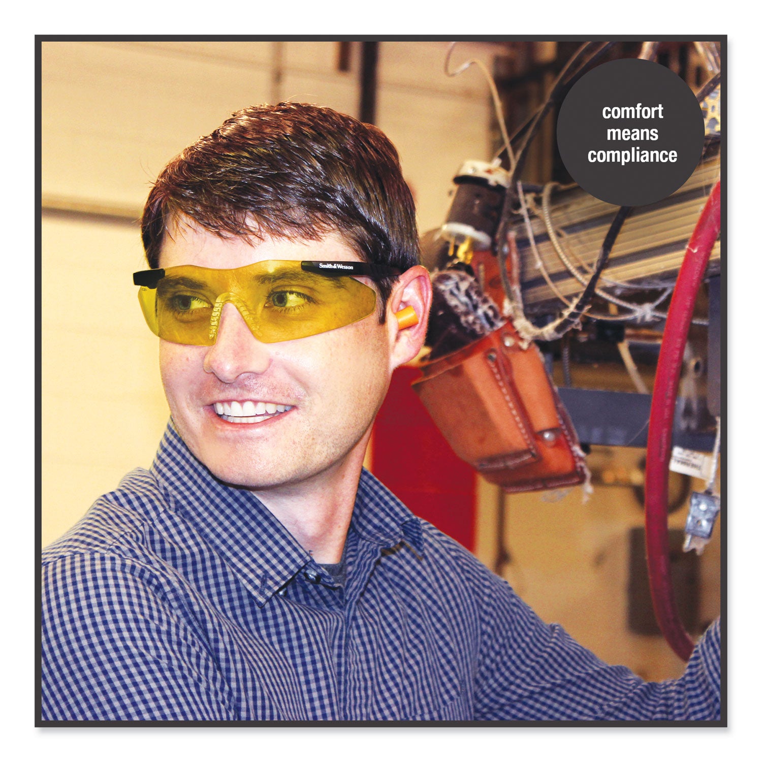 Magnum 3G Safety Eyewear, Black Frame, Yellow/Amber Lens, 12/Box