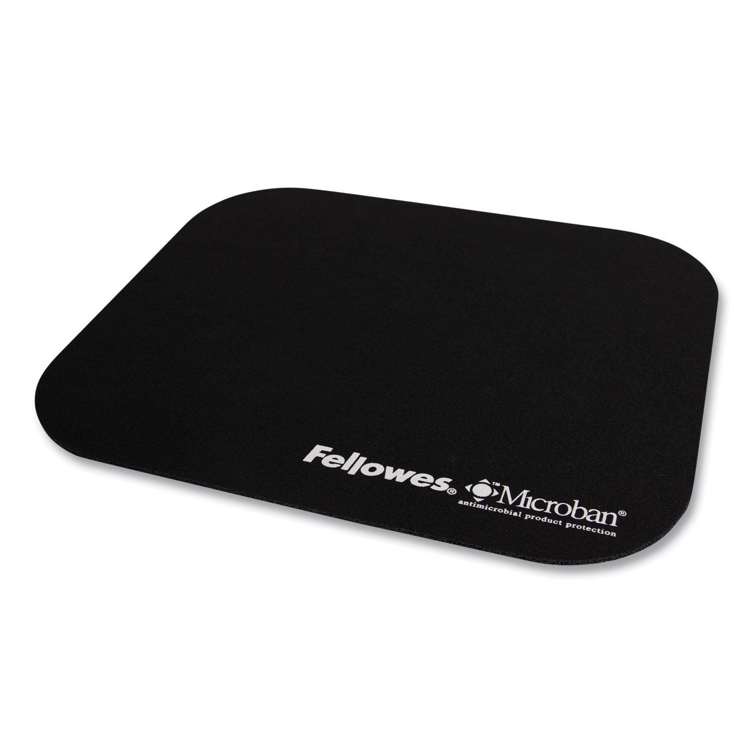 Fellowes Microban Mouse Pad - 8" Height x 9" Width x 0.13" Depth - Black - Rubber - Tear Resistant, Wear Resistant, Skid Proof - 1 Each - TAA Compliant