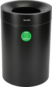 50 Gallon Stainless Steel Compost Can (Black)