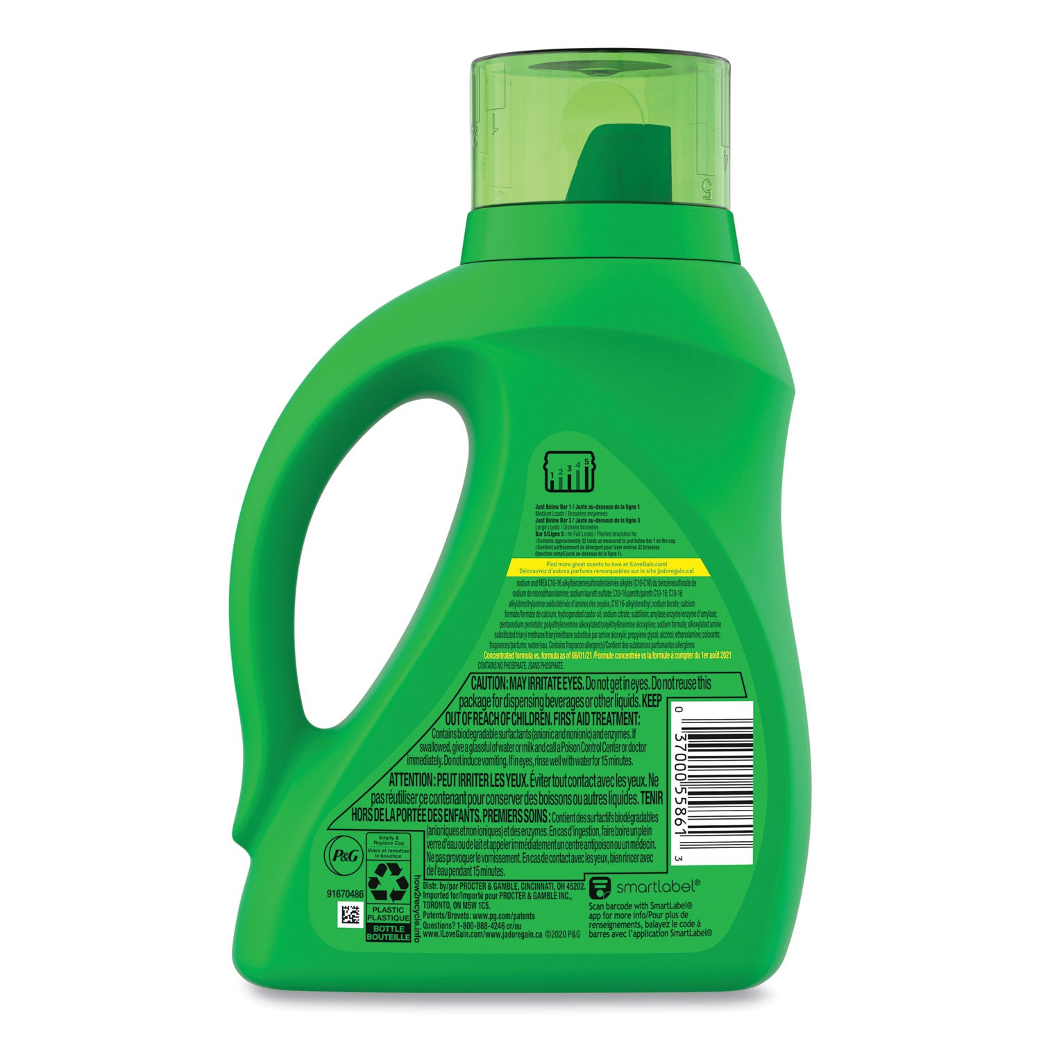 Gain Detergent With Aroma Boost, Original Scent, 46 fl oz, Green, 1 Bottle