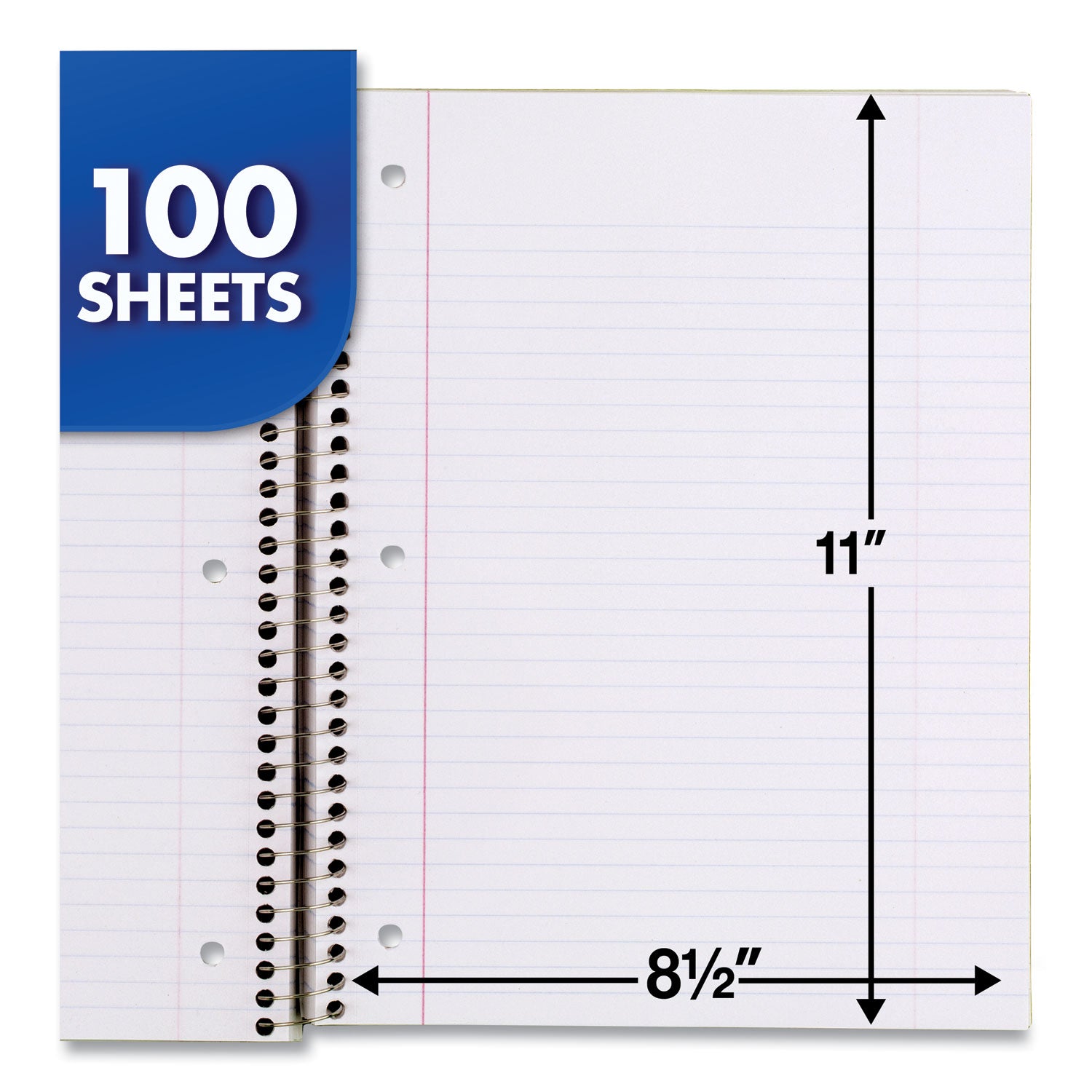 Mead One-subject Spiral Notebook - 100 Sheets - Spiral - College Ruled Front Ruling - 8" x 10 1/2" Sheet Size x 8" Width x 10.5" Length - White Paper - Back Board - 1 Each