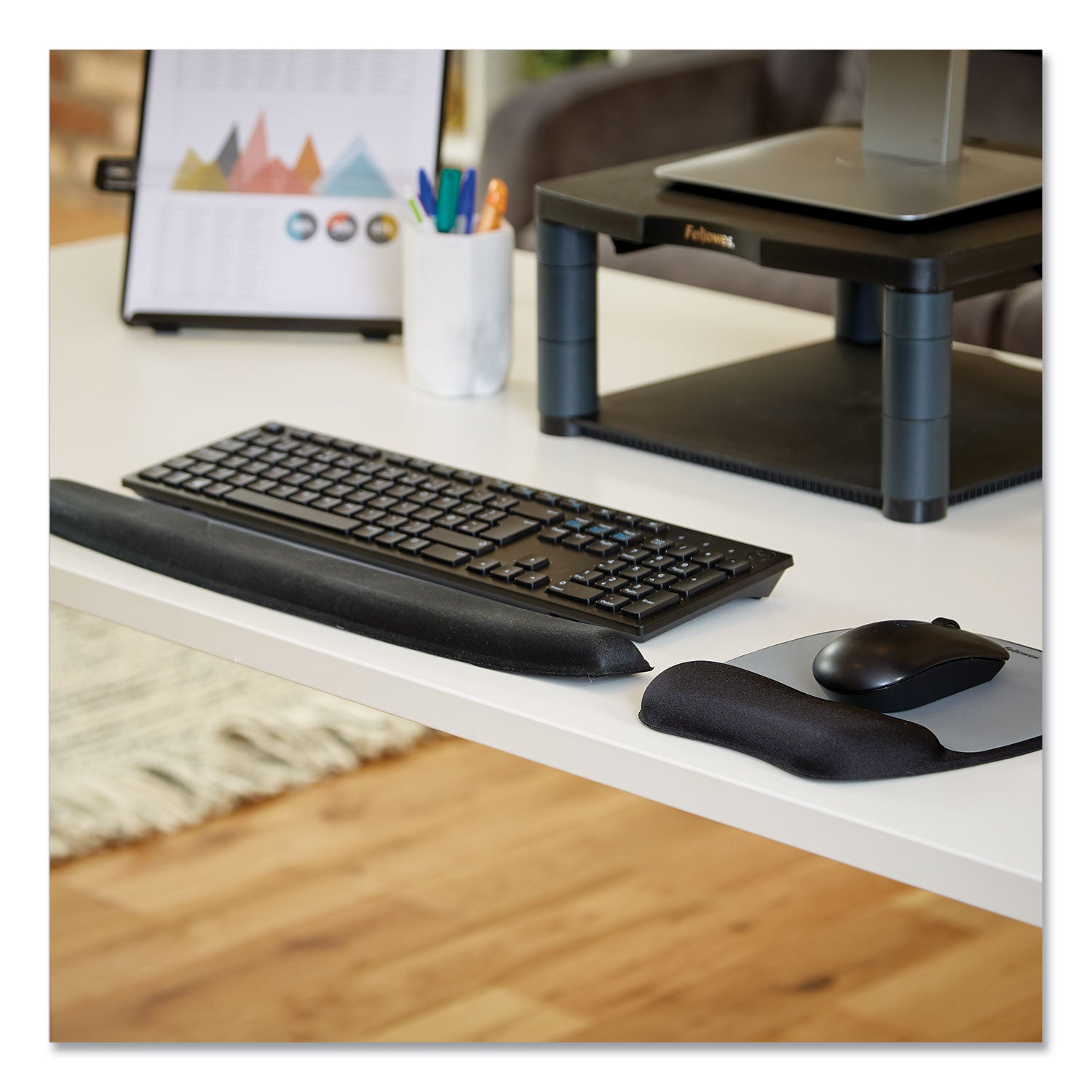 0.94" Height x 19.31" Width x 2.31" Depth - Black - Memory Foam - Wear Resistant, Tear Resistant, Skid Proof - 1 Each