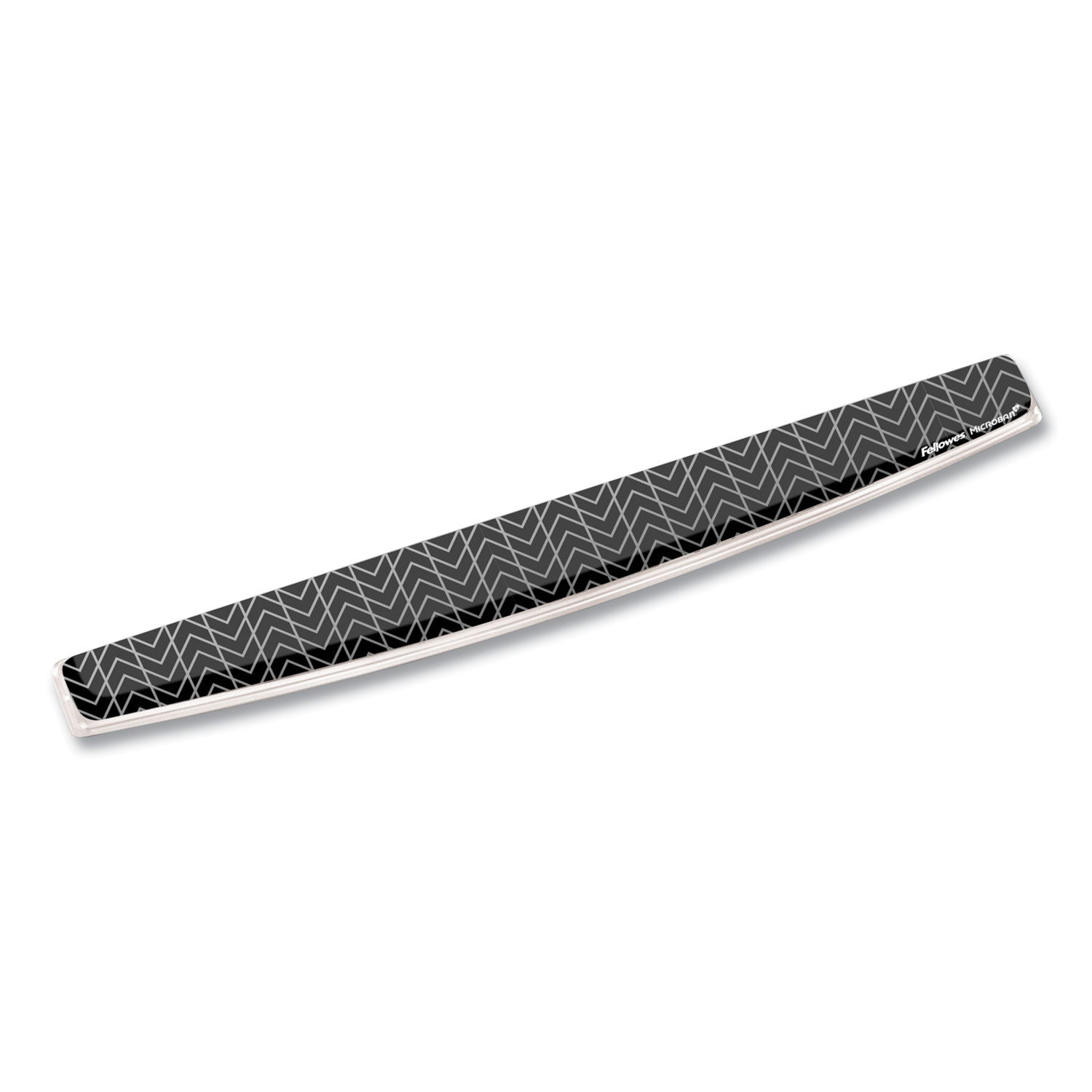 Fellowes Microban Photo Gel Keyboard Wrist Rest, Chevron Design, Black/White, Gel & Rubber, Stain Resistant, Skid Proof, 0.75" x 18.56" x 2.31", 1 Each