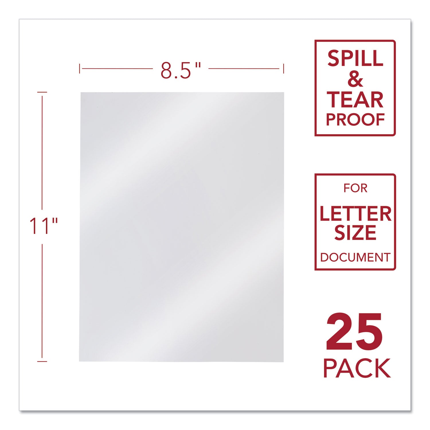 11" Height x 8.5" Width x 10" Length - For Letter 8 1/2" x 11" Sheet - Polypropylene - 25 / Pack