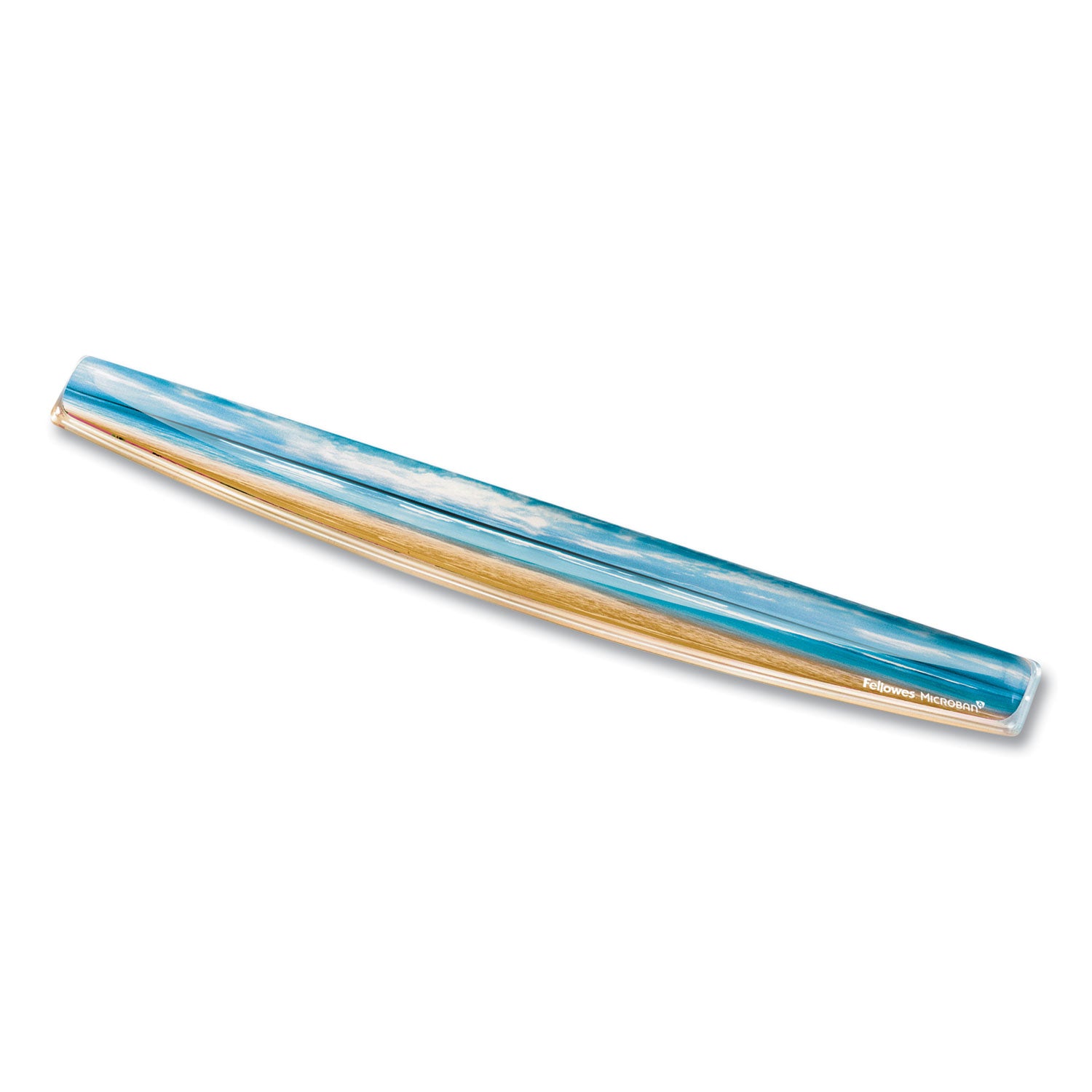 Fellowes Microban Photo Gel Keyboard Wrist Rest - Sandy Beach - 0.75" Height x 18.56" Width x 2.31" Depth - Multicolor, Transparent - Rubber, Gel - Stain Resistant, Skid Proof - 1 Each