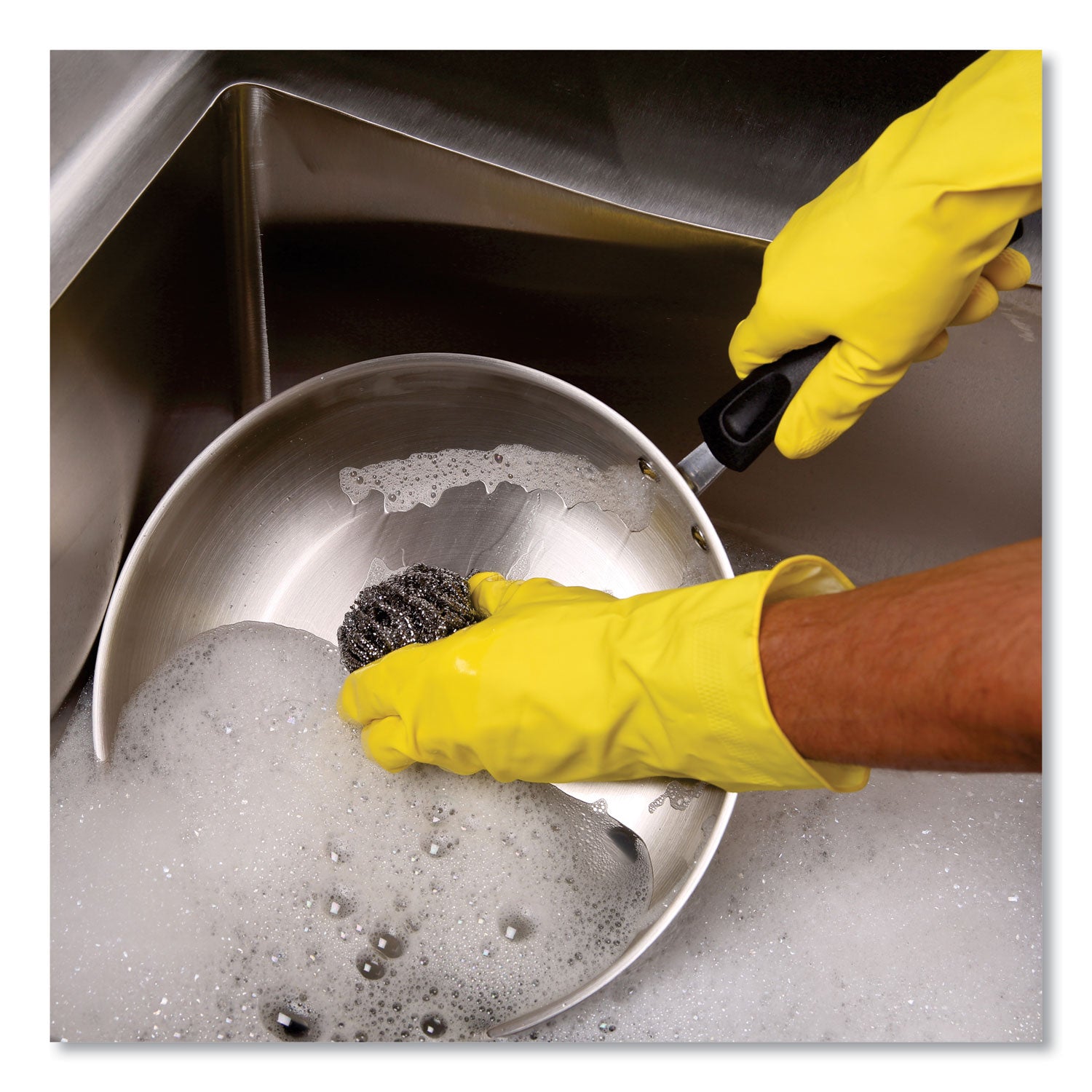 Stainless Steel Scrubber, Large Size, 2.5 X 2.75, Steel Gray, 12/carton