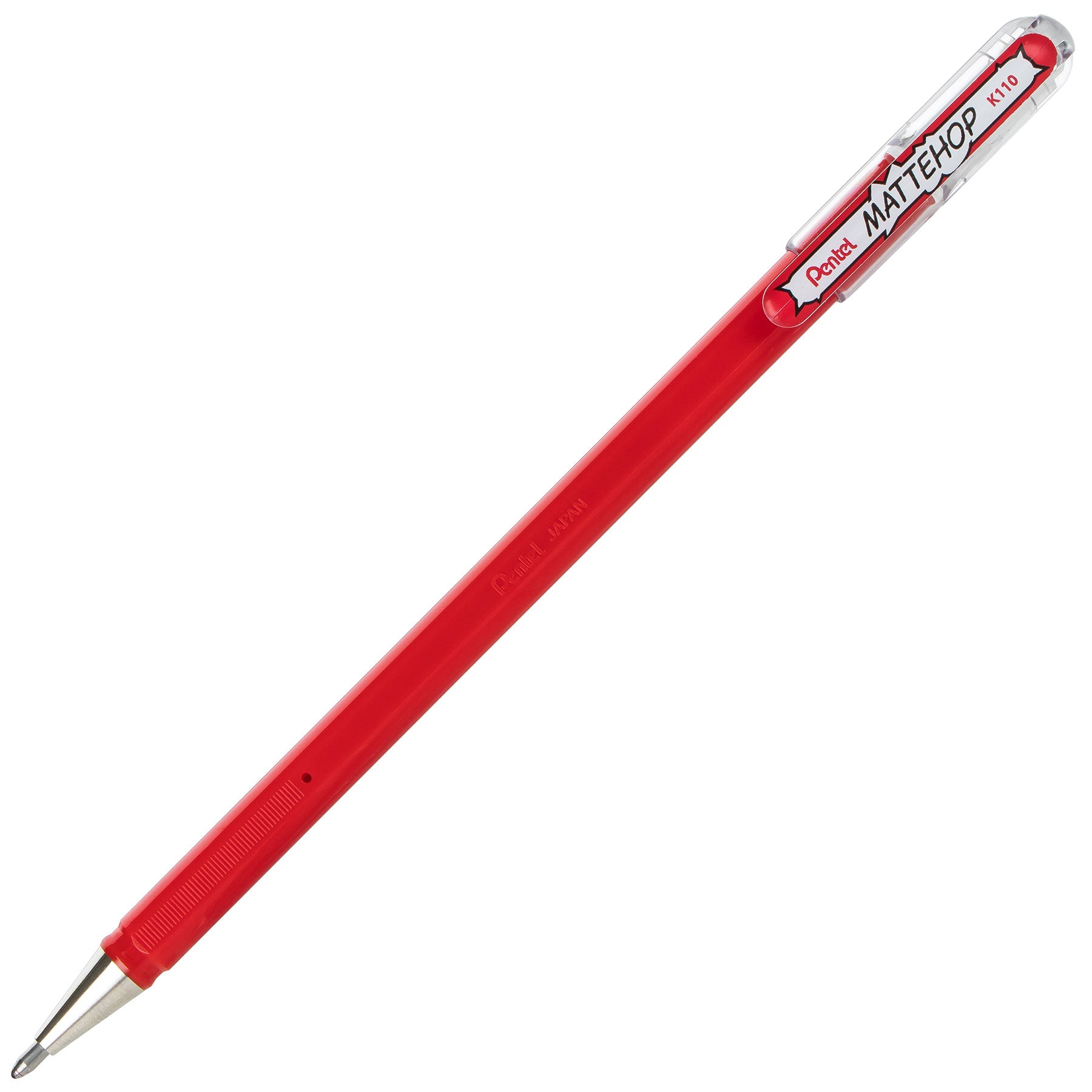 Hybrid MATTEHOP Gel Roller, 1.0mm, Matte Red Ink, Pack of 12