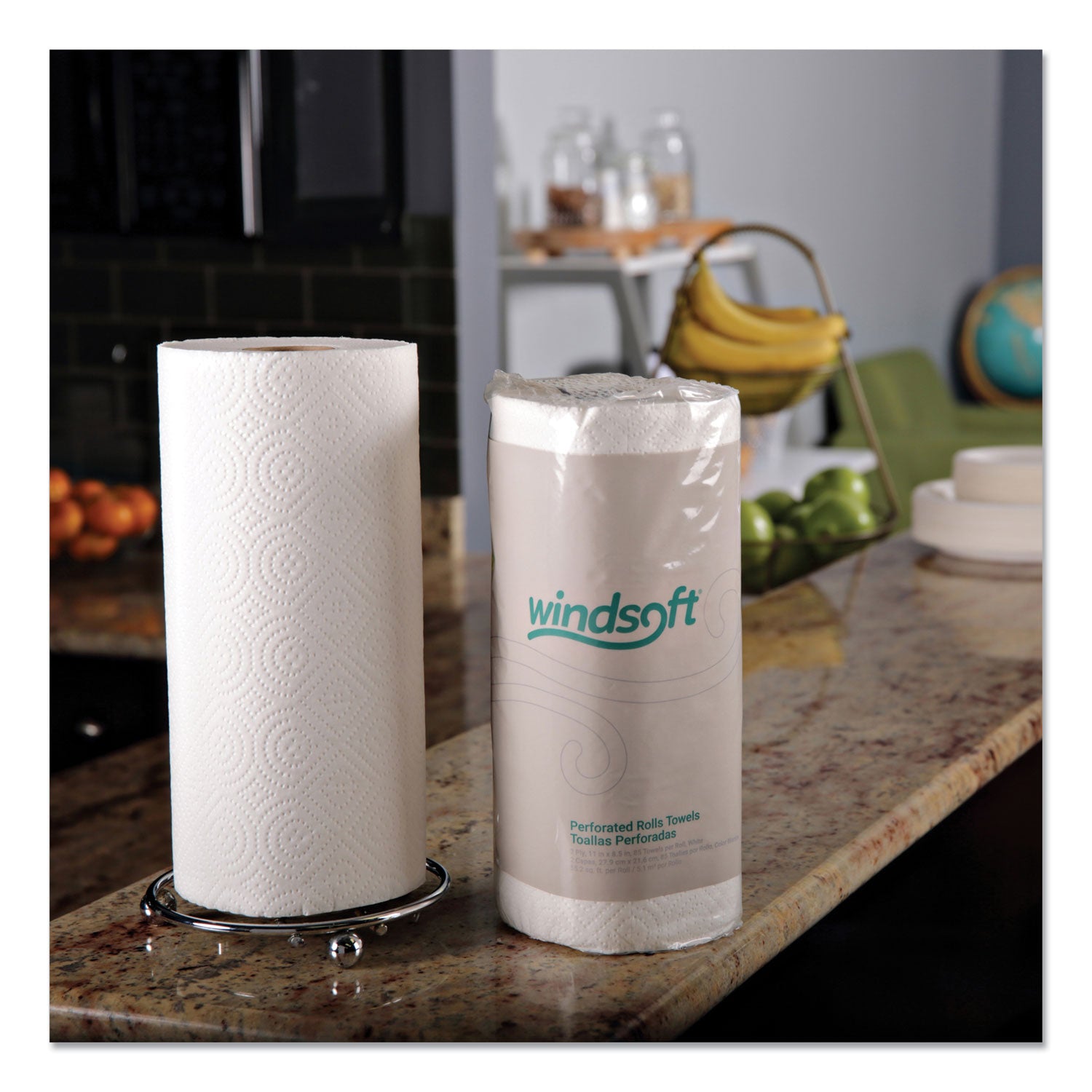 Kitchen Roll Towels, 2-Ply, 11 x 8.5, White, 85/Roll, 30 Rolls/Carton