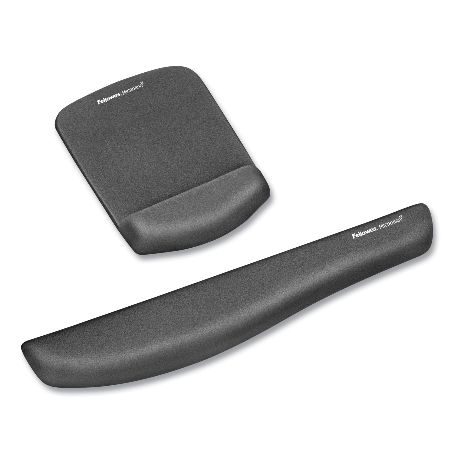Fellowes PlushTouch Microban Keyboard Wrist Rest - 1" Height x 18.13" Width x 3.19" Depth - Graphite - Polyurethane, Foam - Wear Resistant, Tear Resistant, Skid Proof - 1 Each