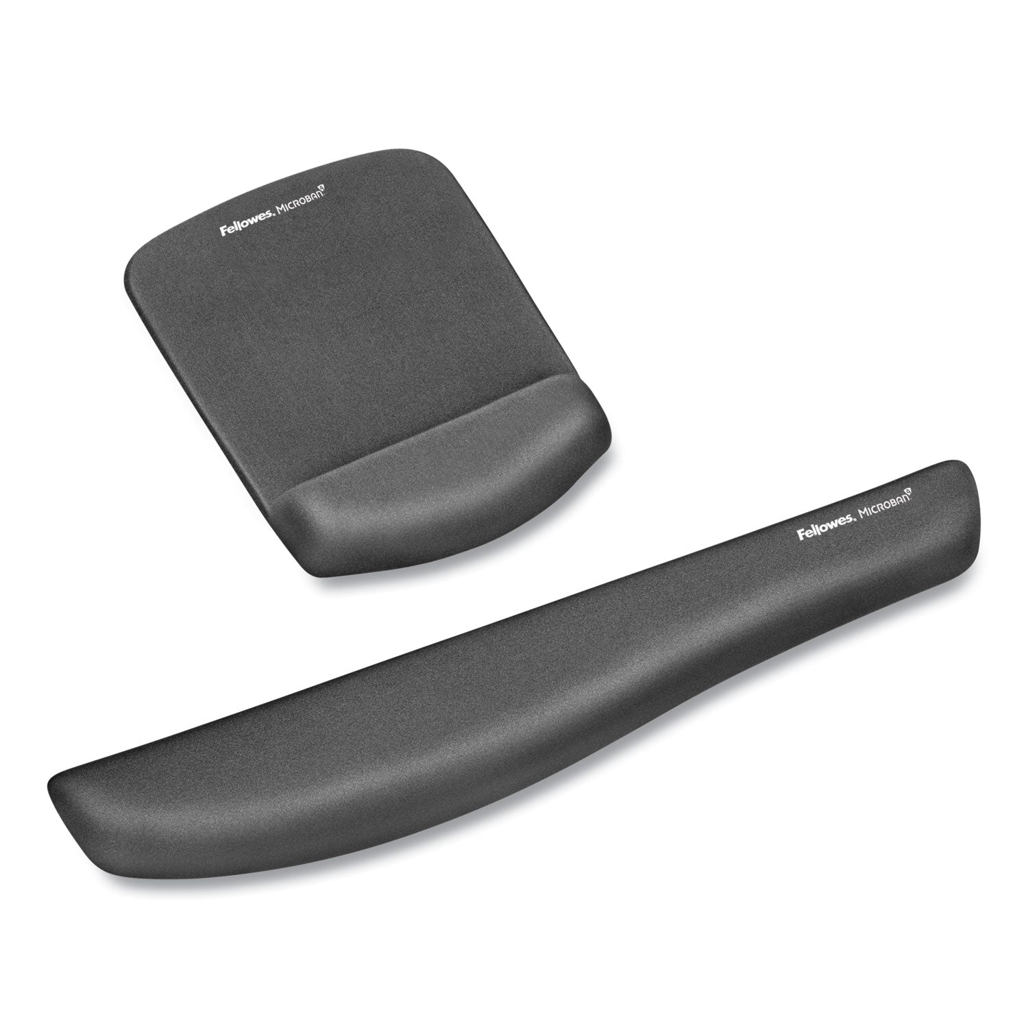 Fellowes PlushTouch Microban Mouse Pad Wrist Rest - 1" Height x 7.25" Width x 9.38" Depth - Graphite - Polyurethane, Foam - Wear Resistant, Tear Resistant, Skid Proof - 1 Each