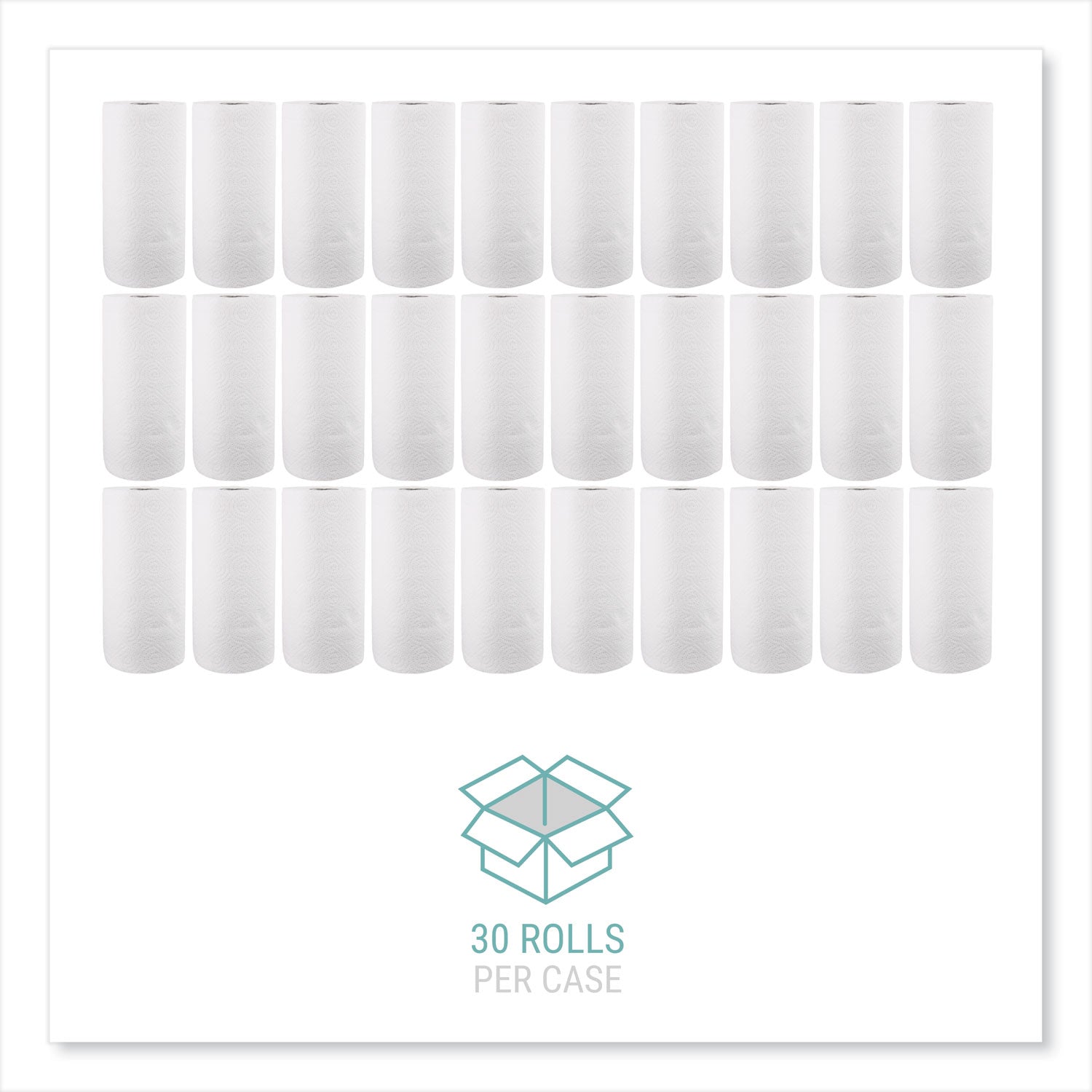 Kitchen Roll Towels, 2-Ply, 11 x 8.8, White, 100/Roll, 30 Rolls/Carton