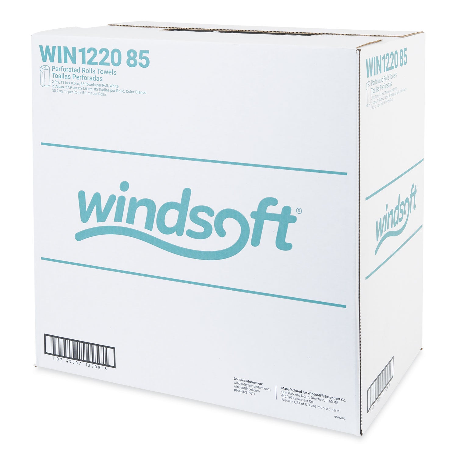 Kitchen Roll Towels, 2-Ply, 11 x 8.5, White, 85/Roll, 30 Rolls/Carton