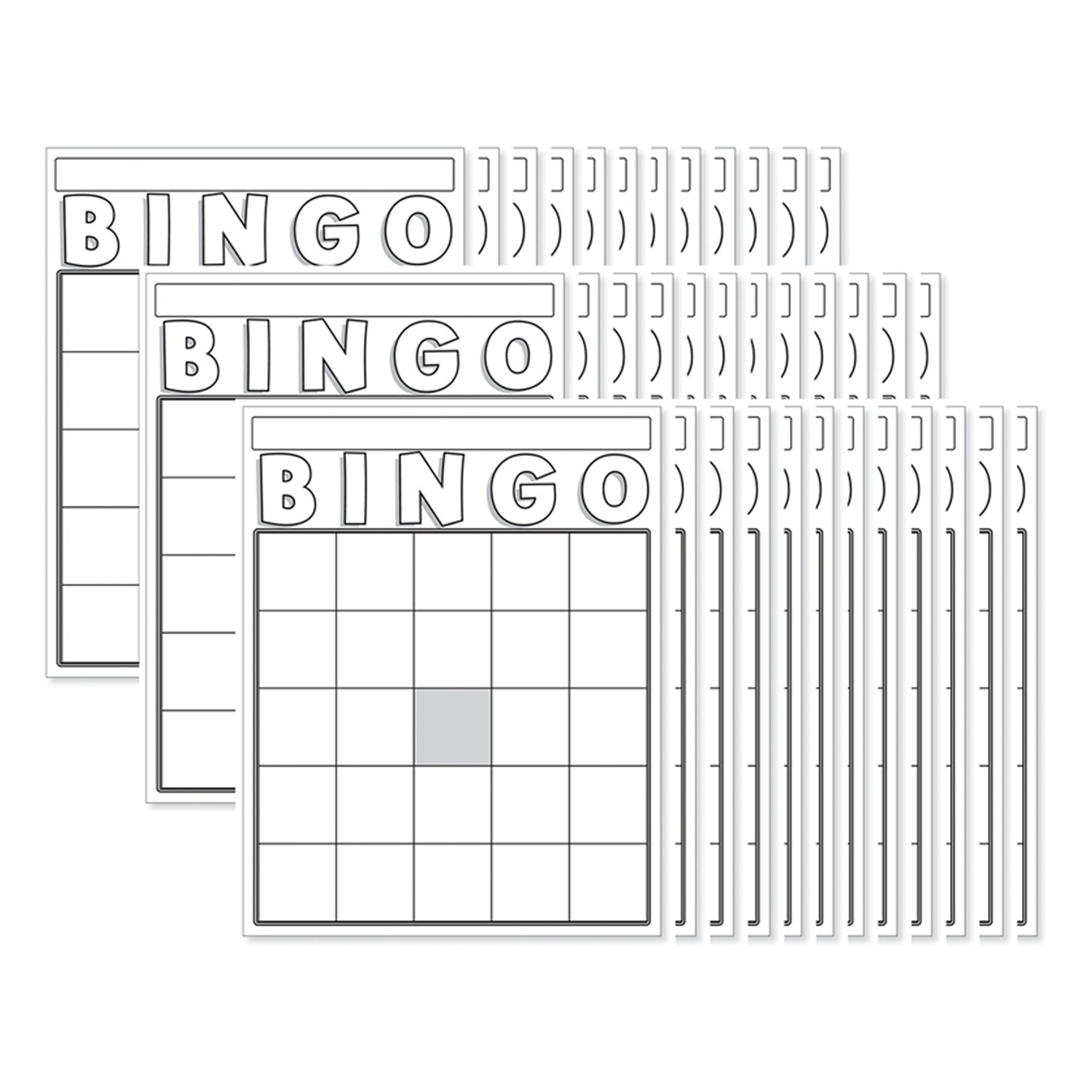 White Bingo Cards - 36 count cardstock 7.5"x8.75"