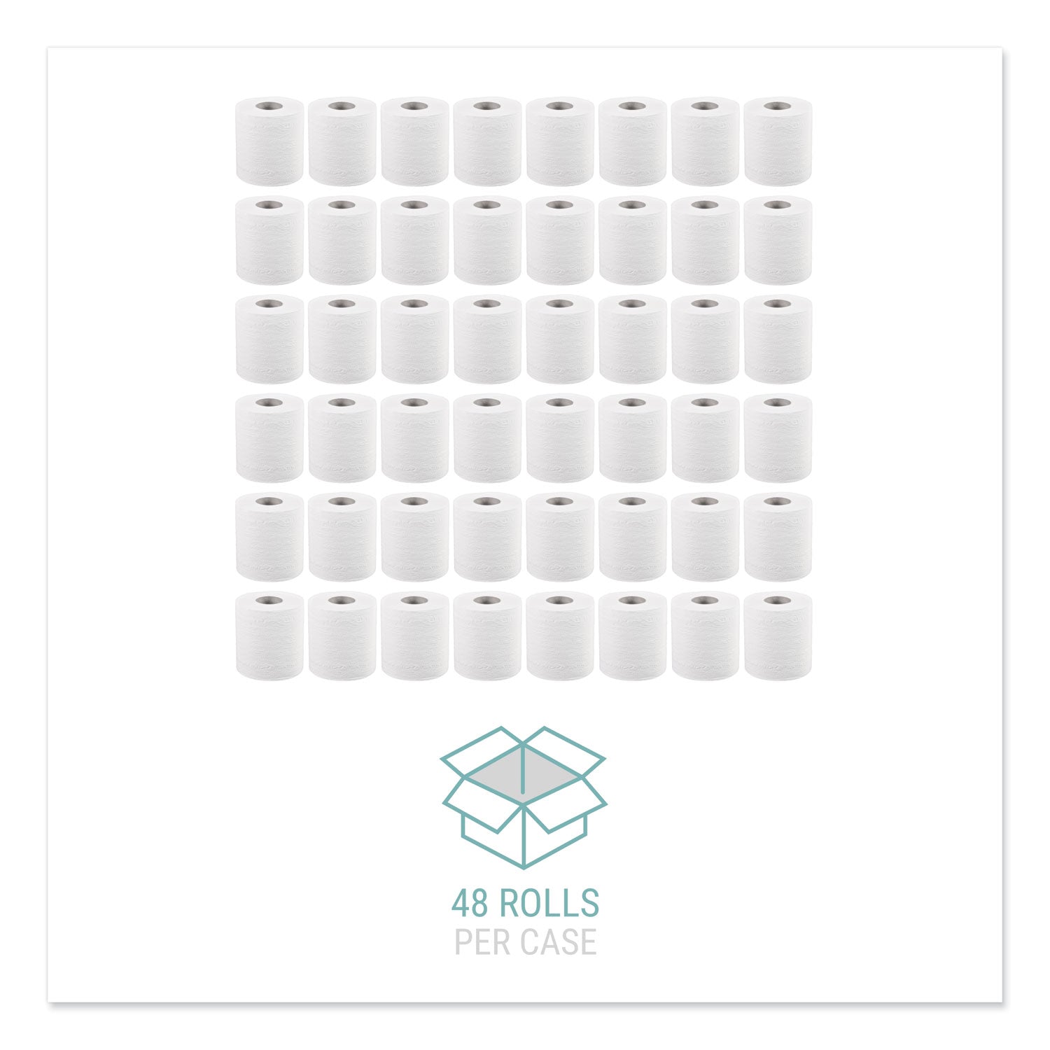 Bath Tissue, Septic Safe, Individually Wrapped Rolls, 2-Ply, White, 500 Sheets/Roll, 48 Rolls/Carton